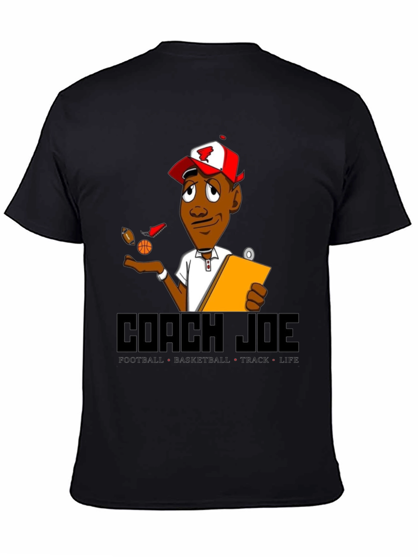 Black Coach Joe T-Shirt: Football, Basketball, Track, Life view 4