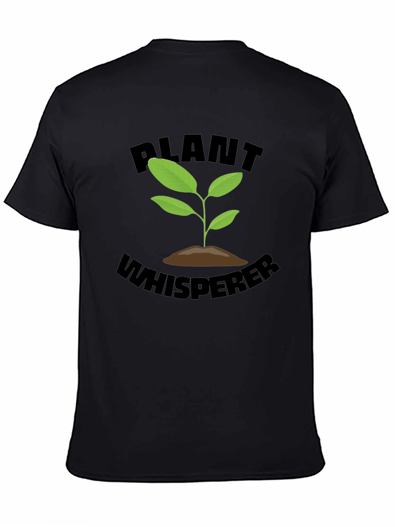 Black Plant Whisperer Black T-Shirt - Gardening Tee view 4