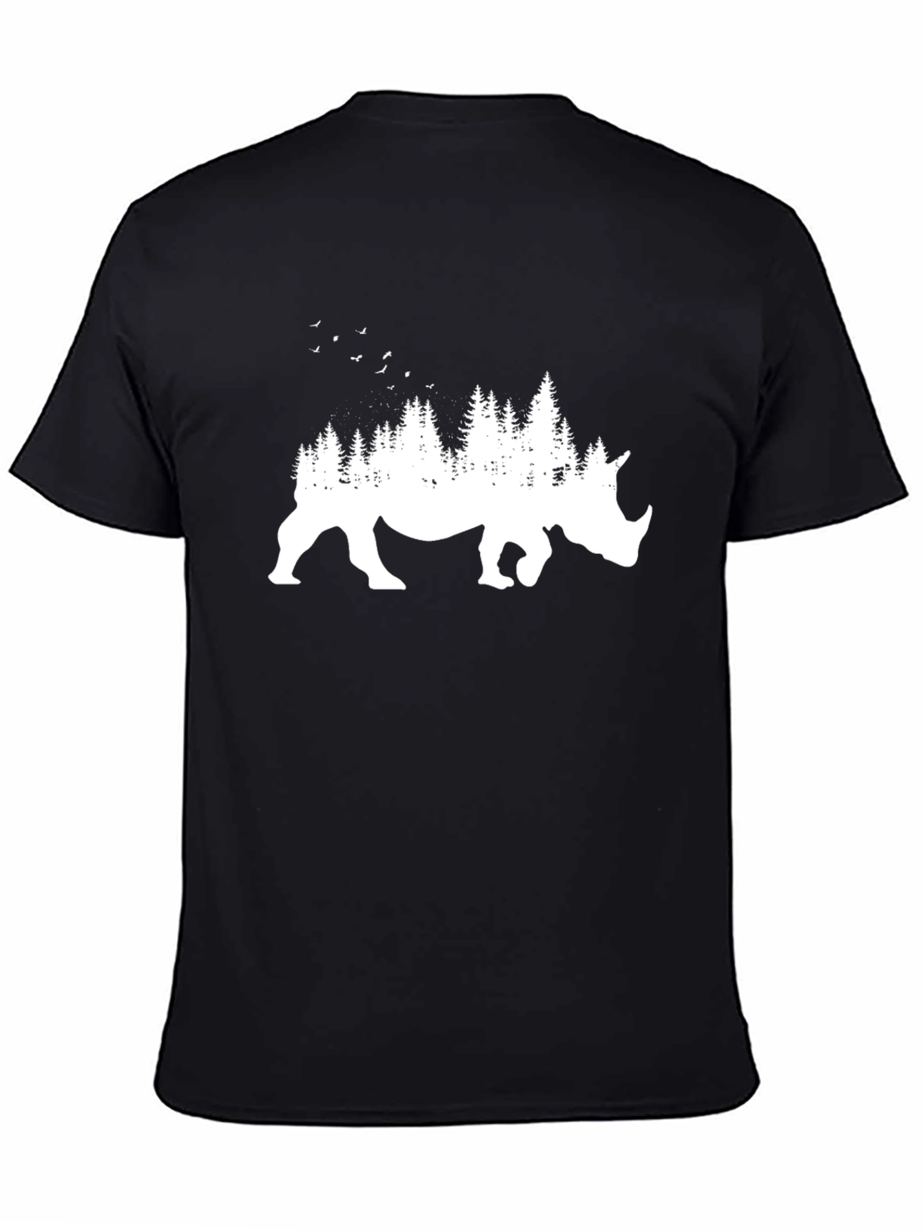 Black Rhino Forest Graphic Tee - Nature Inspired T-Shirt view 4