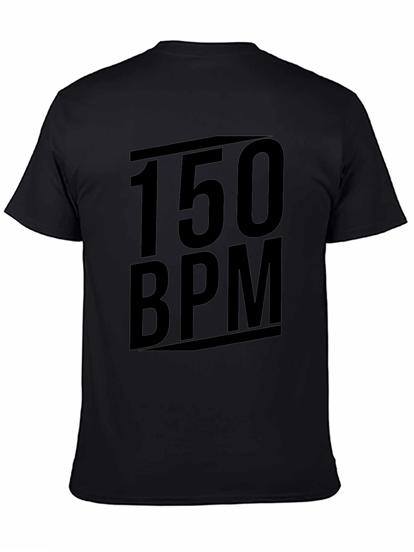 Black 150 BPM Black Graphic Tee - Music Lover Shirt view 4
