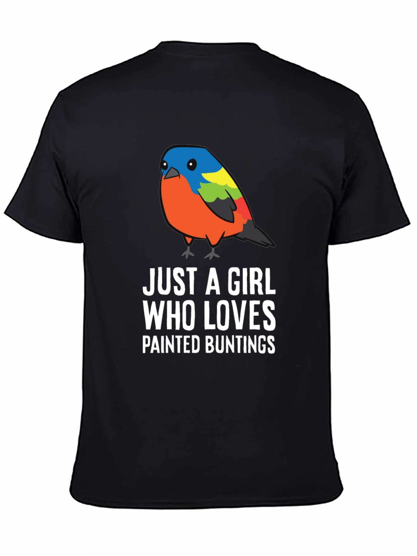 Black Painted Bunting Lover T-Shirt view 4