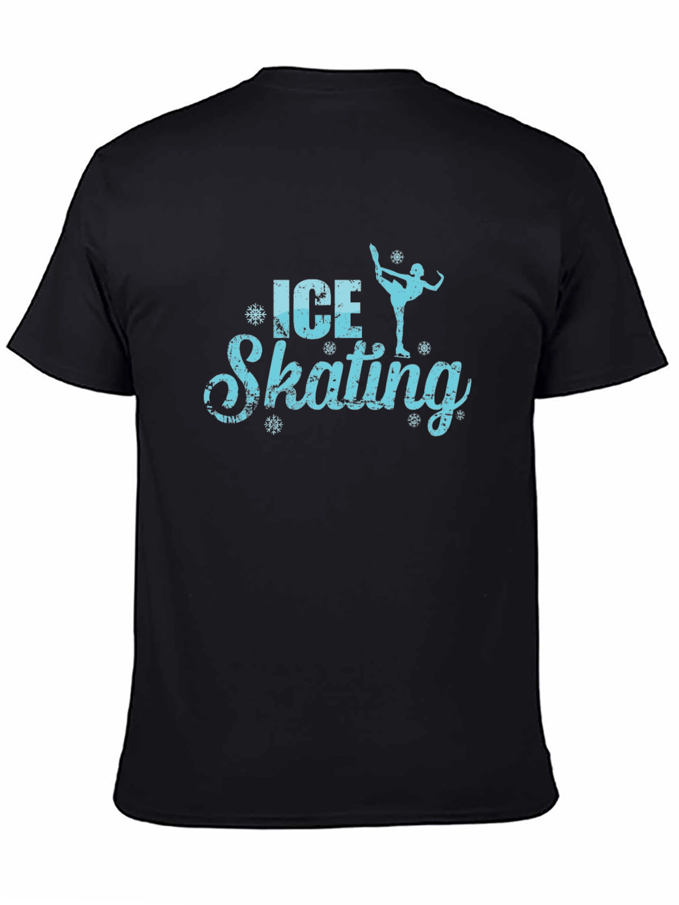 Black Ice Skating Graphic Black T-Shirt view 4