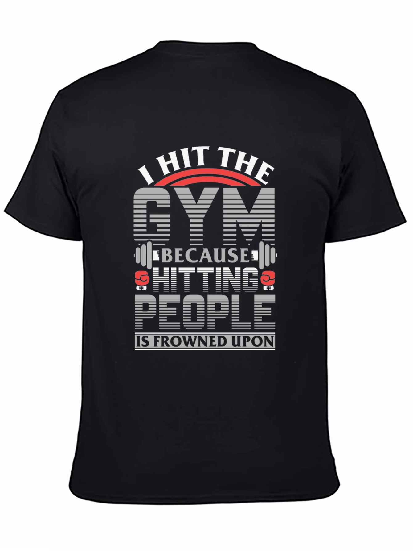 Black I Hit The Gym Funny Workout T-Shirt view 4