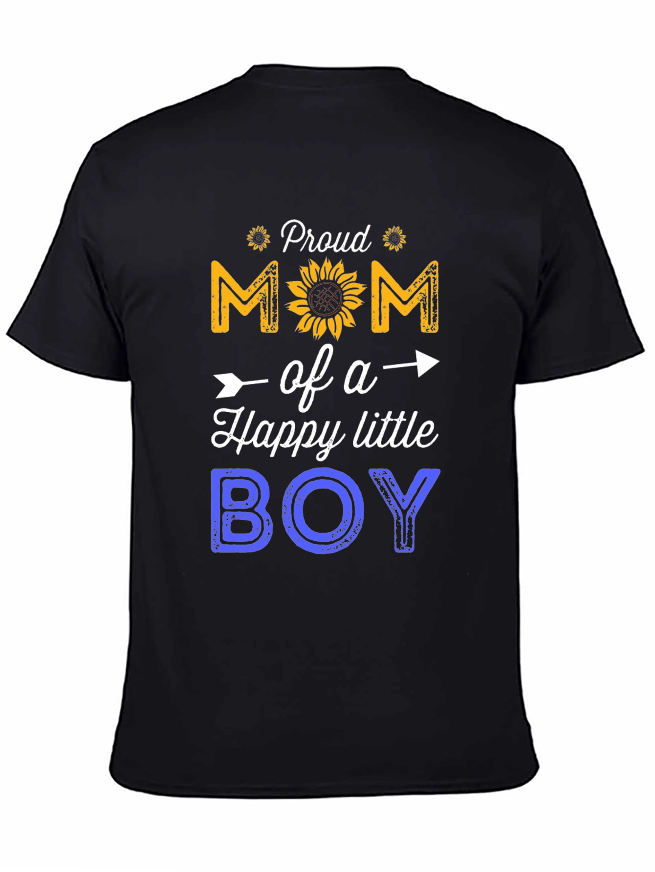 Black Proud Mom of a Happy Little Boy T-Shirt view 4