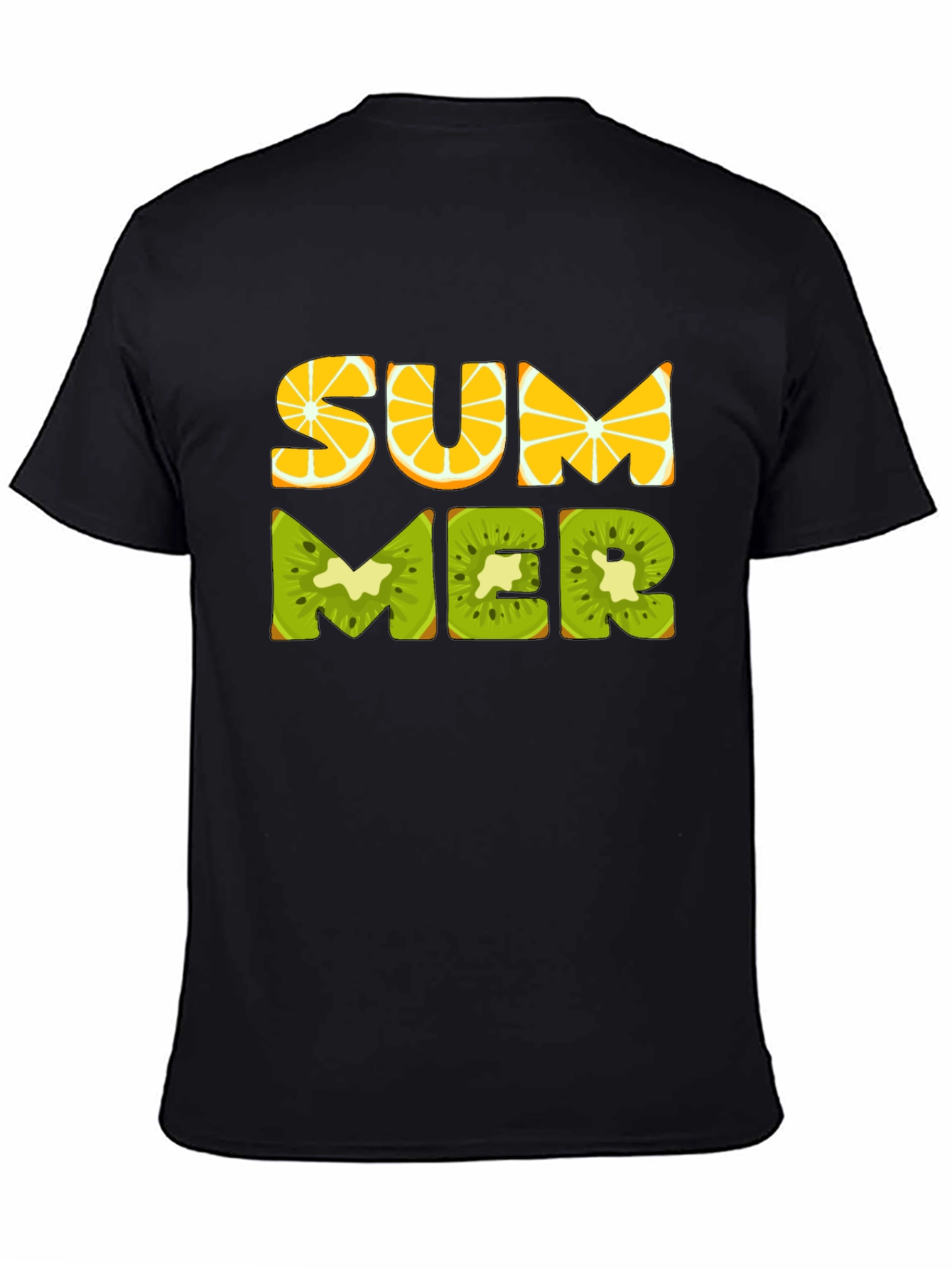 Black Summer Fruit T-Shirt - Fresh & Fun Design view 4
