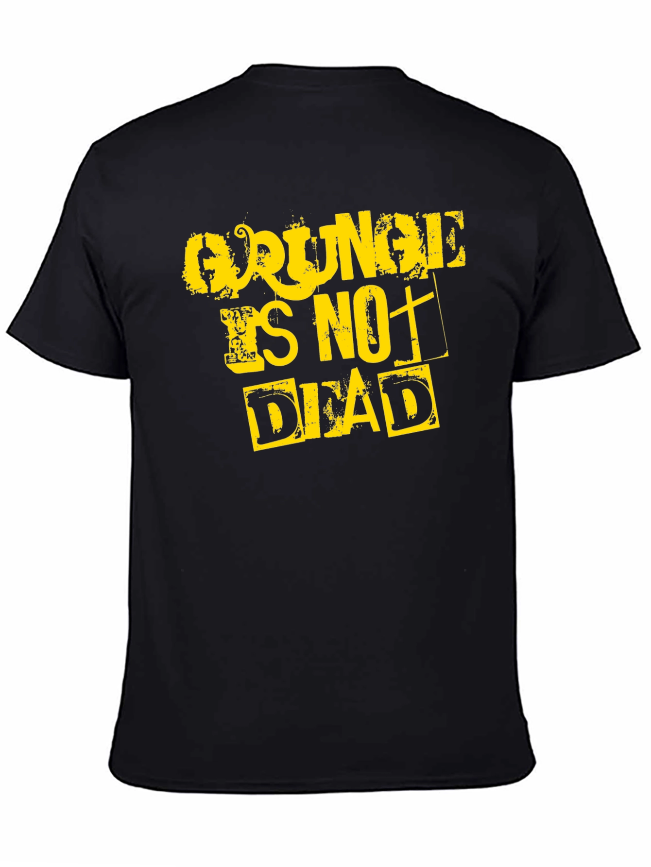 Black Grunge Is Not Dead Graphic Tee - Black Cotton T-Shirt view 4