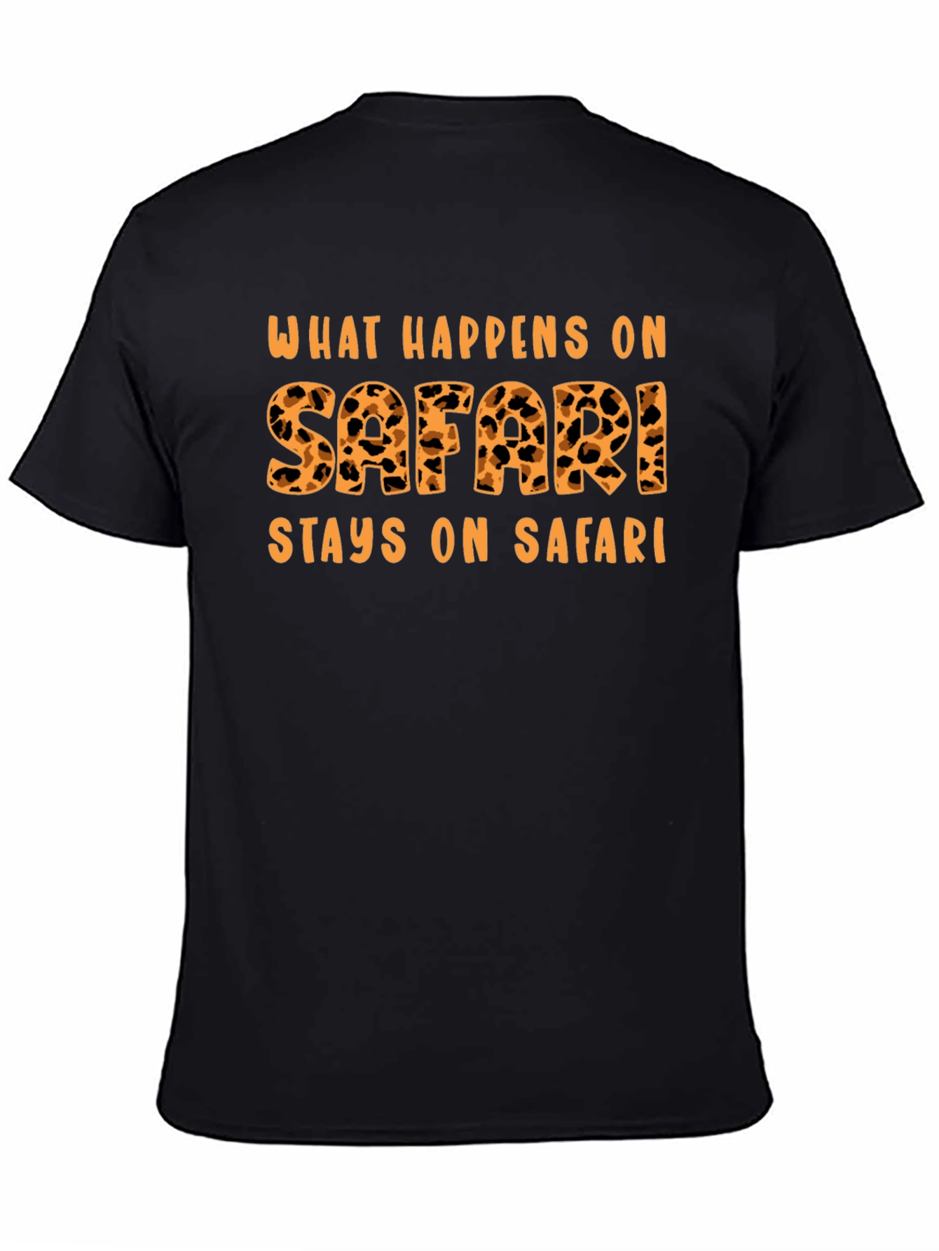 Black Safari Adventure T-Shirt - What Happens On Safari view 4