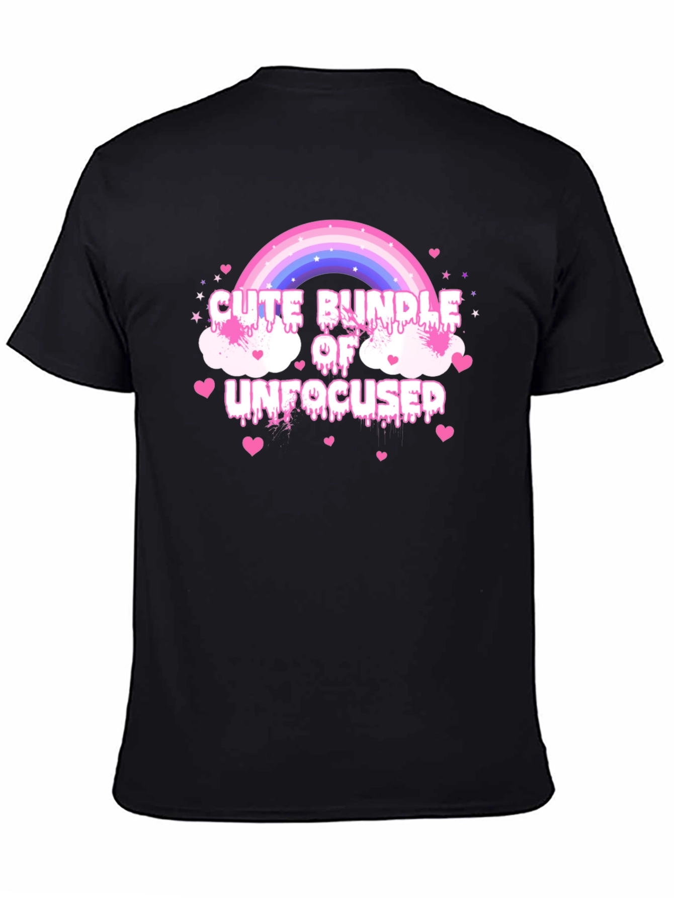 Black Cute Bundle Of Unfocused Black T-Shirt view 4