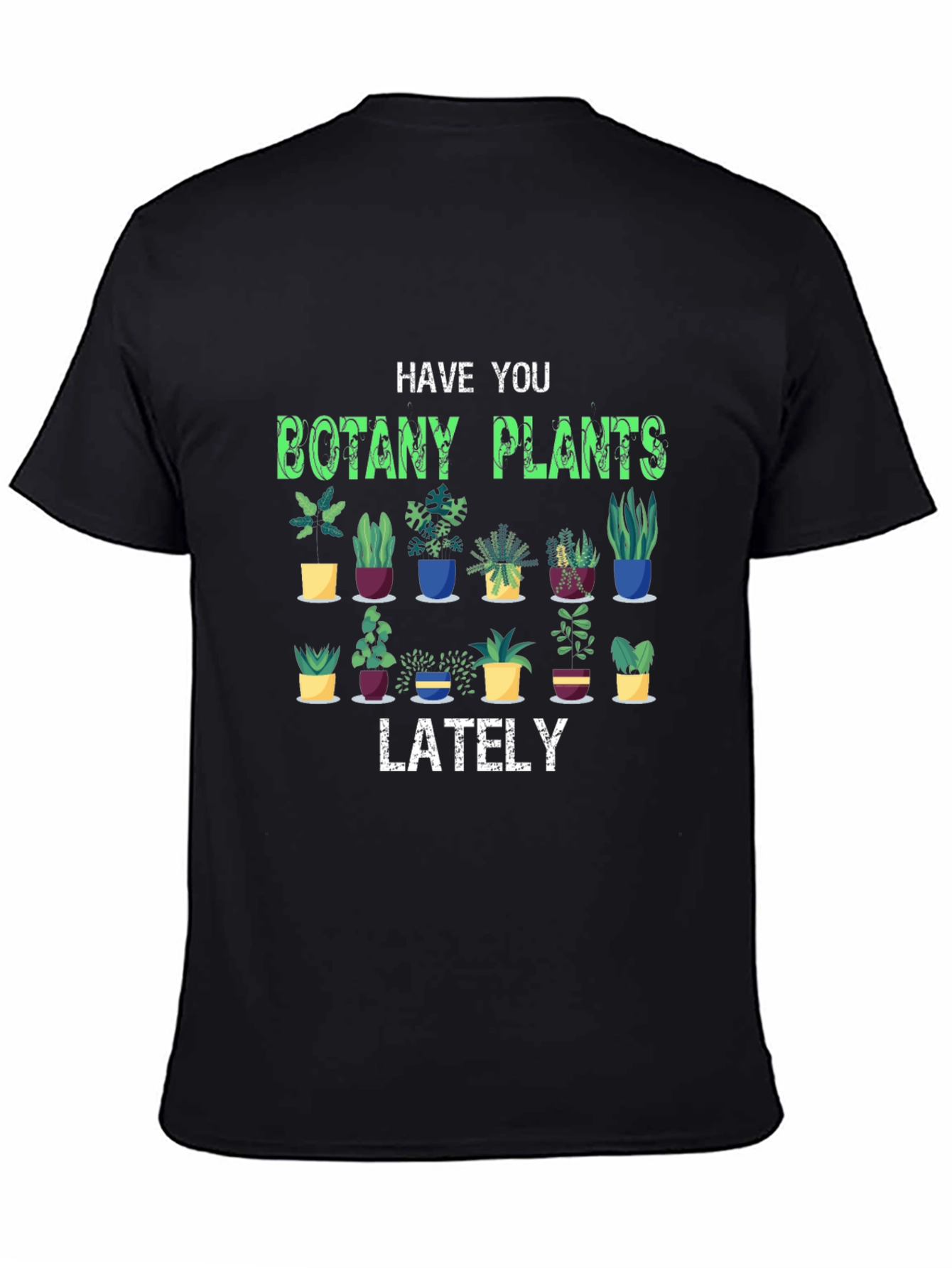 Black Botany Plants T-Shirt - Garden Lover Tee view 4