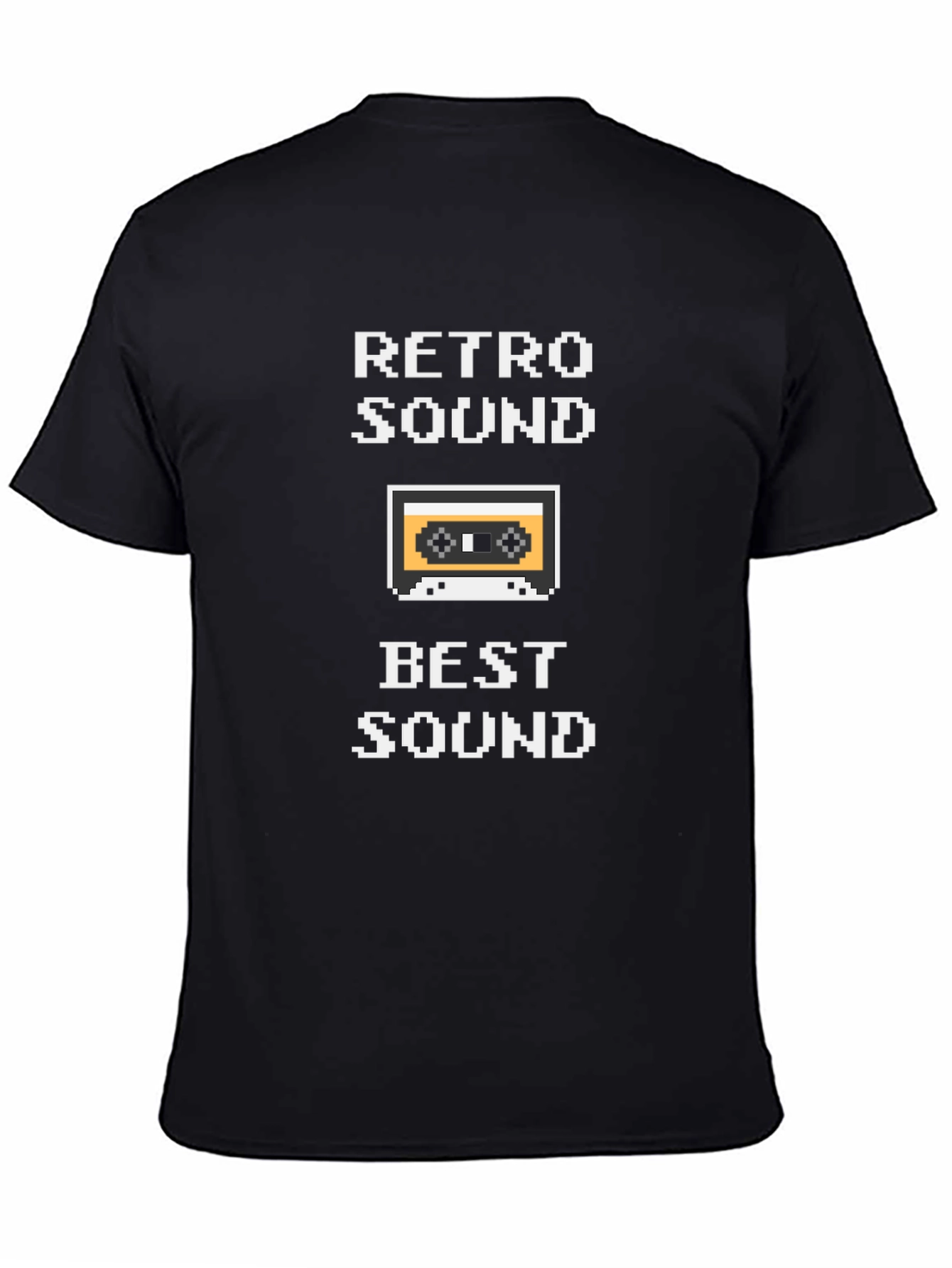 Black Retro Sound T-Shirt - 8-Bit Cassette Tape view 4