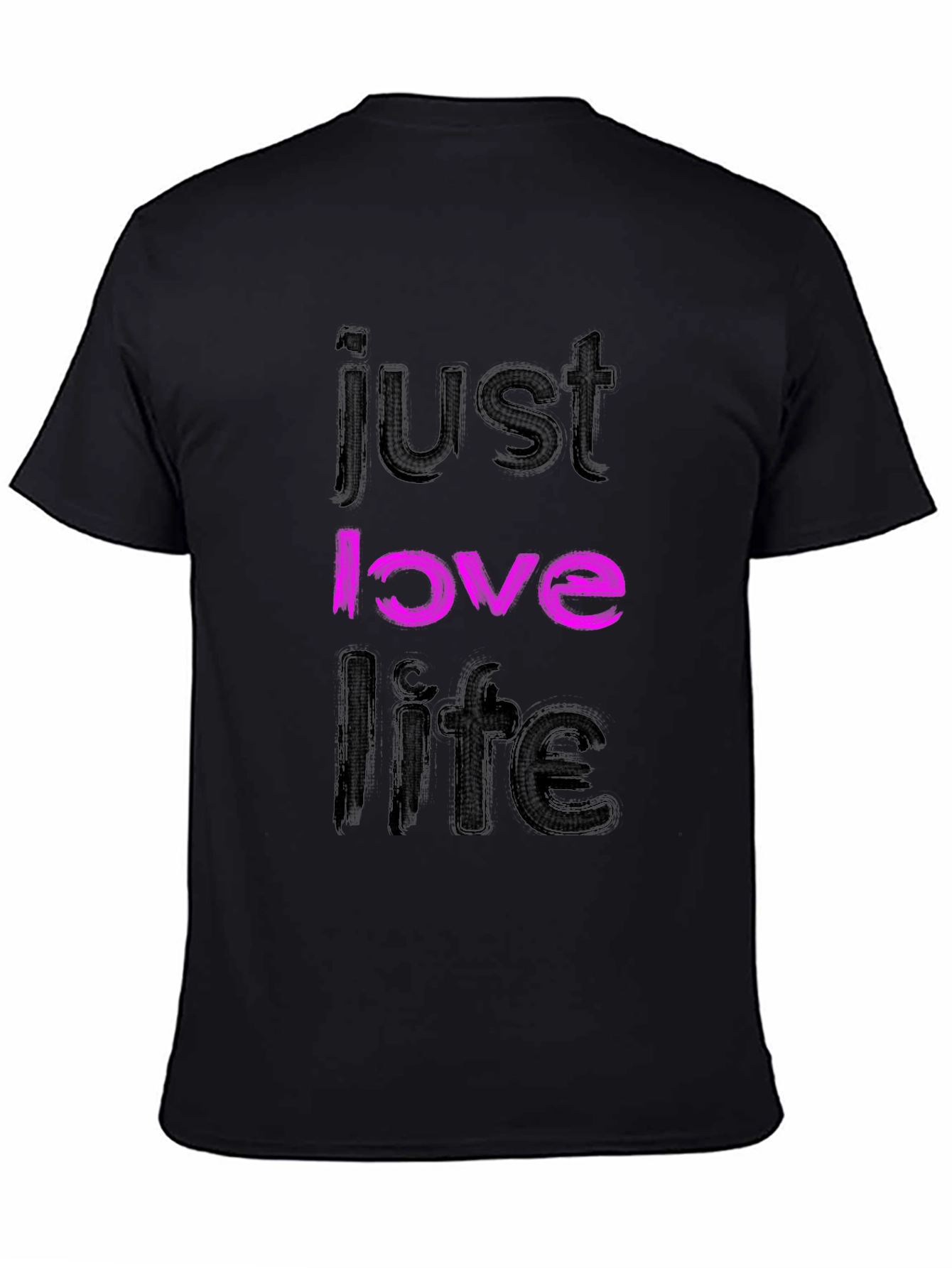 Black Just Love Life Black Graphic Tee view 4