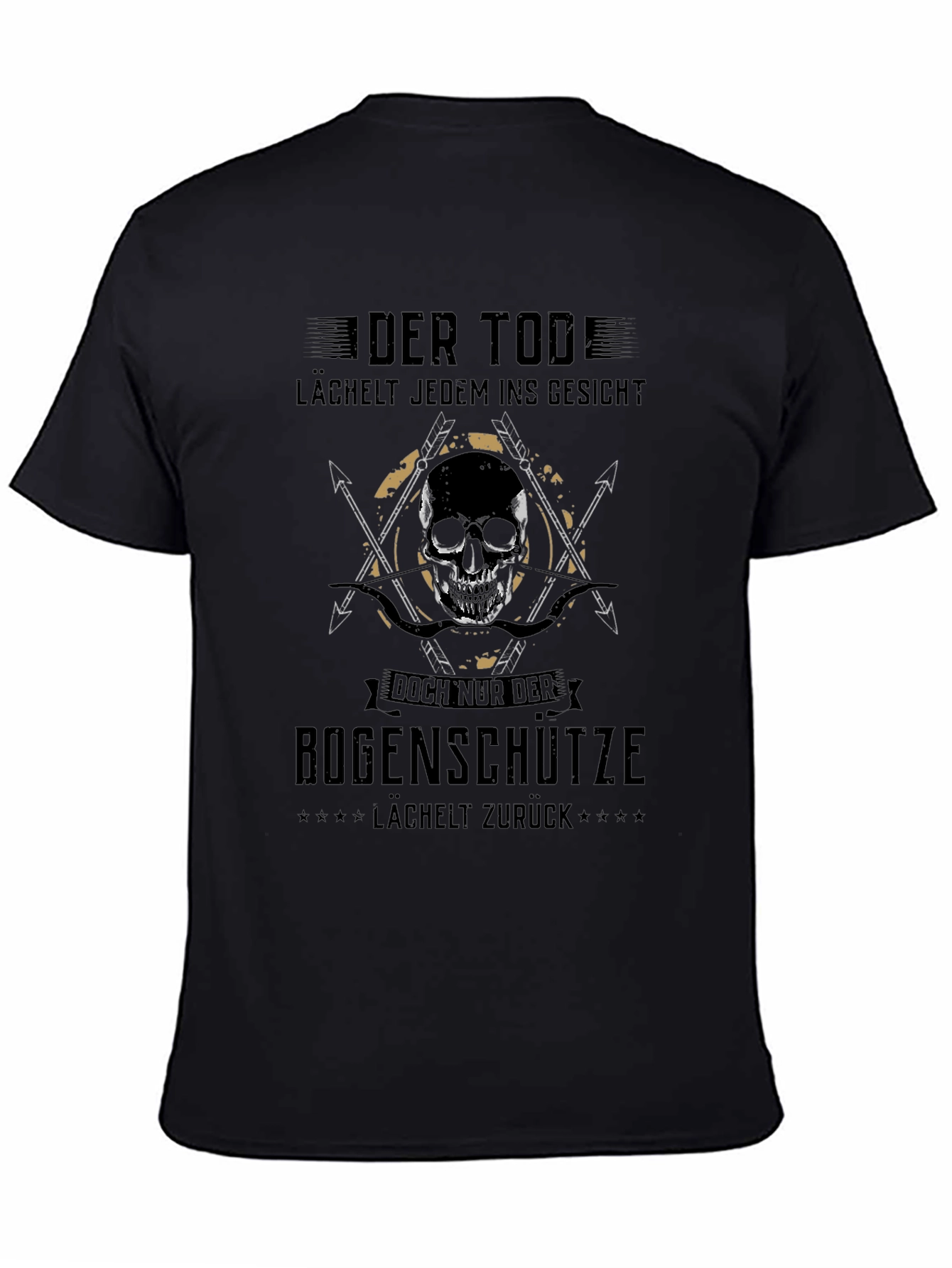 Black Der Tod Lächelt Archer T-Shirt view 4