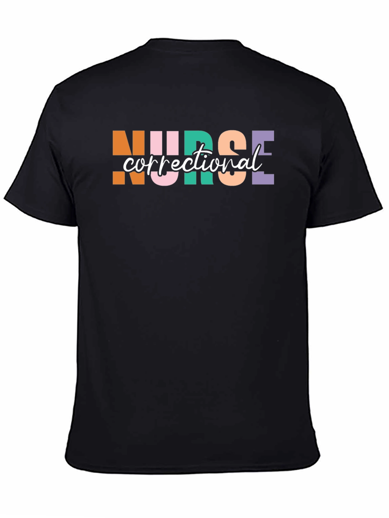 Black Correctional Nurse Black Tee view 4