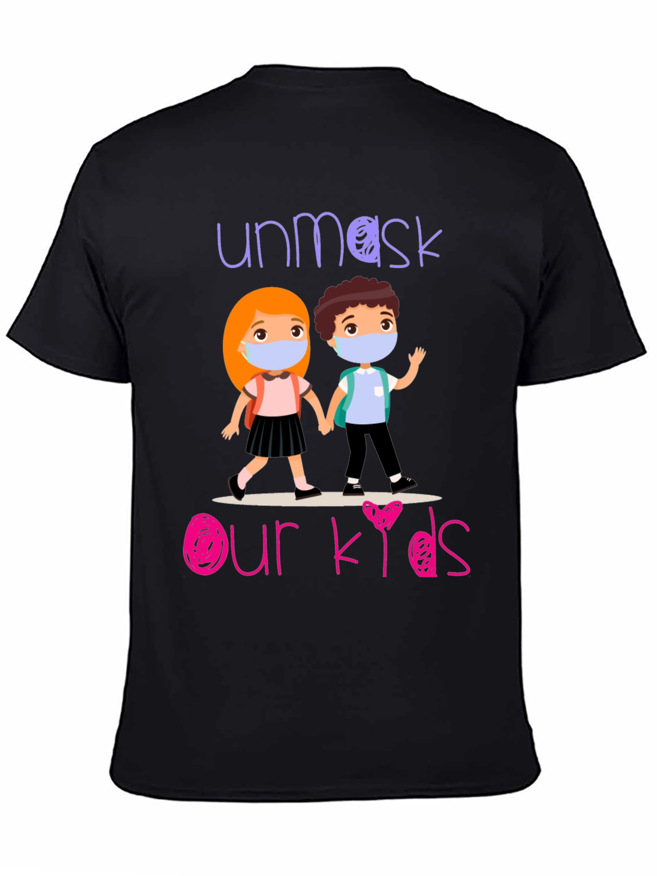 Black Unmask Our Kids Graphic T-Shirt view 4
