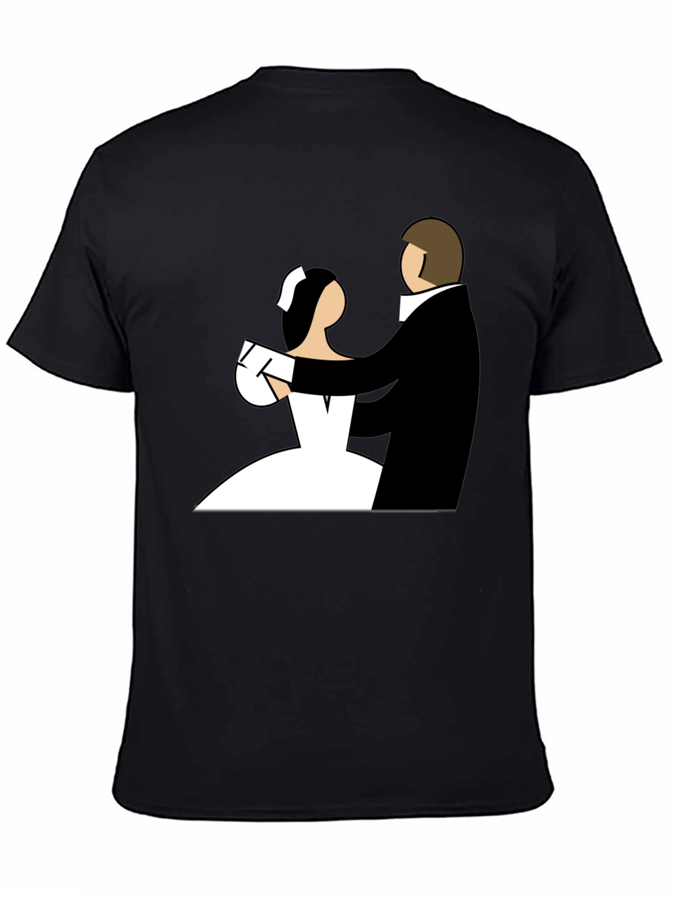 Black Wedding Dance Graphic Tee - Black Cotton T-Shirt view 4