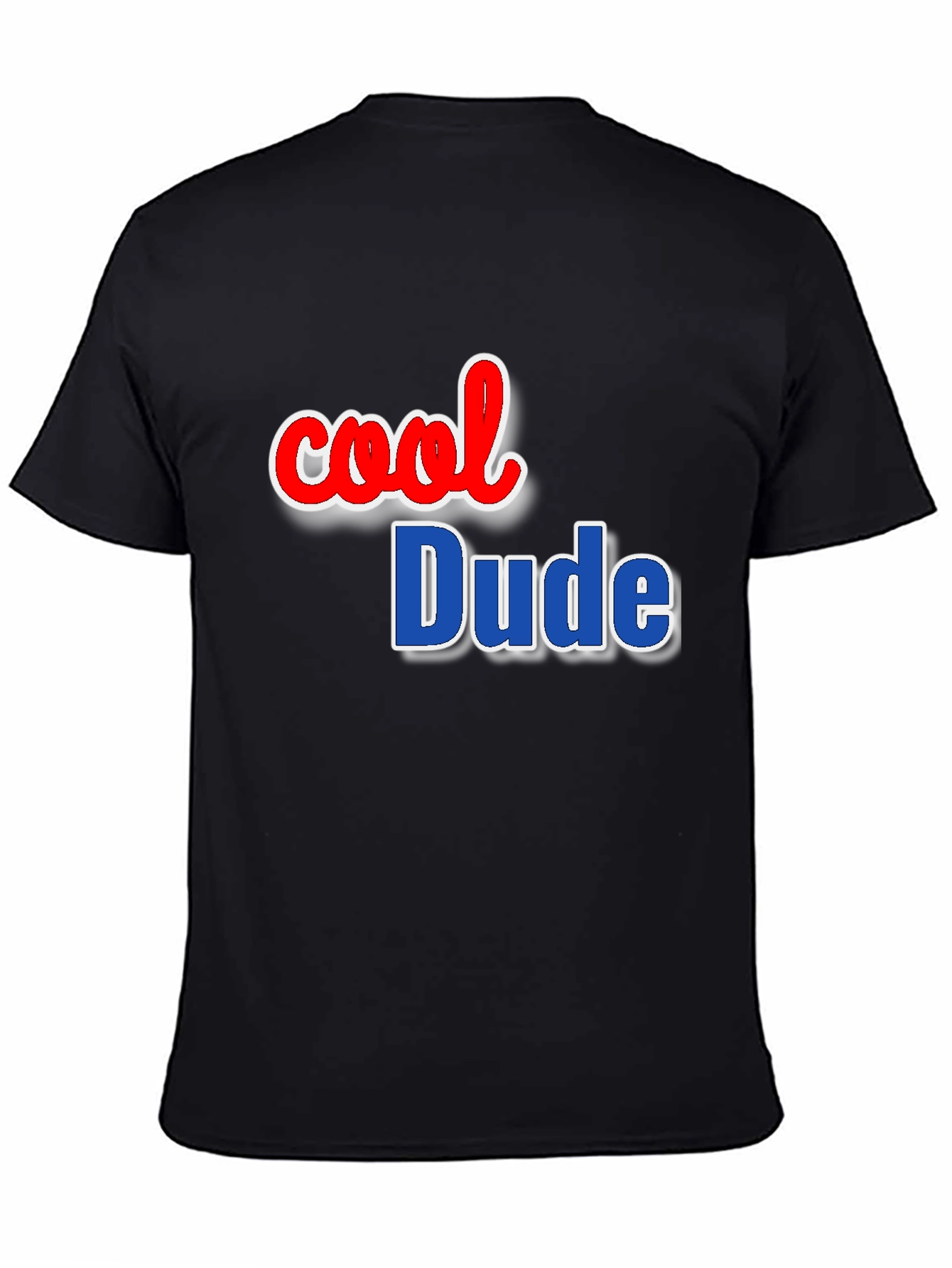 Black Cool Dude Graphic Tee - Black Cotton Blend view 4