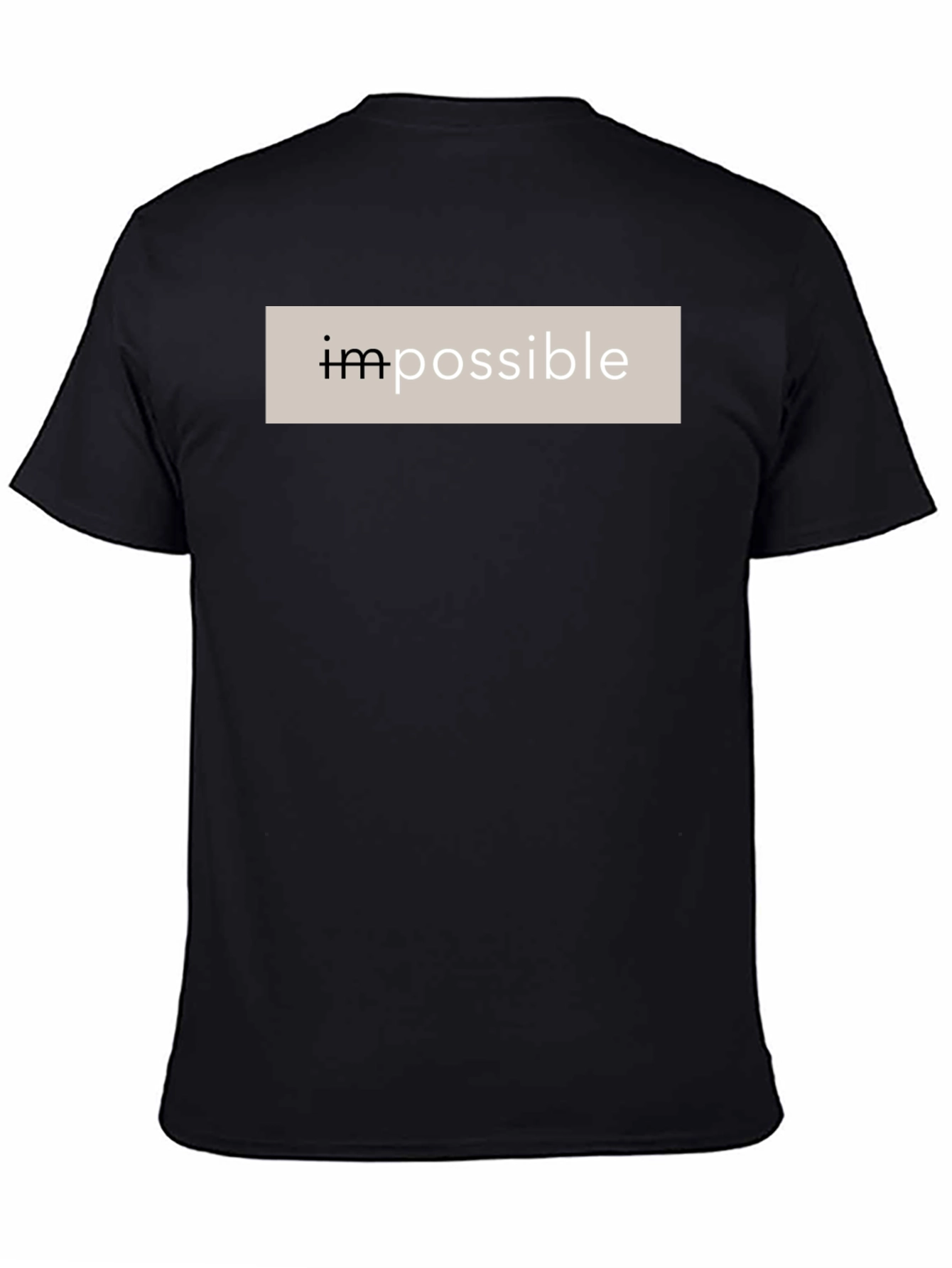 Black Impossible Black Cotton Graphic Tee view 4