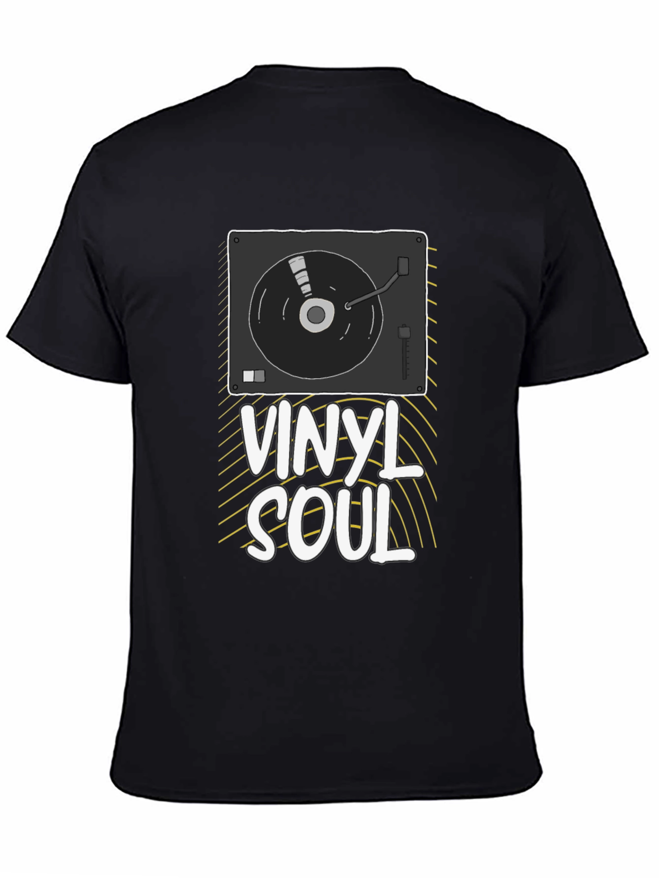 Black Vinyl Soul Graphic Tee - Music Lover T-Shirt view 4