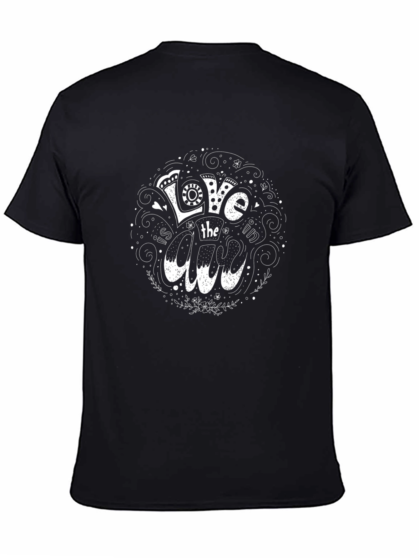 Black Love the Art T-Shirt - Black Cotton Graphic Tee view 4