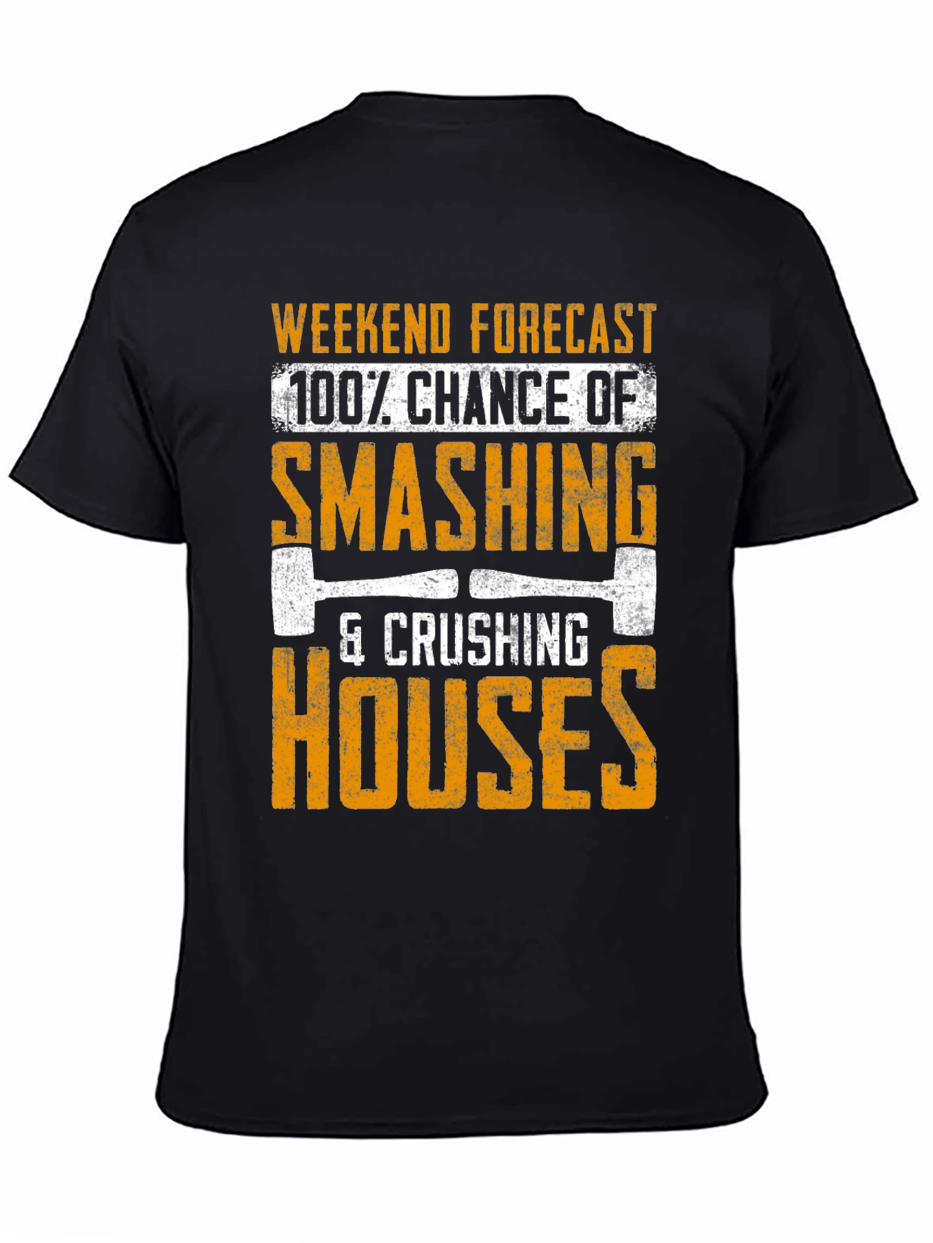 Black Weekend Smashing Houses T-Shirt view 4