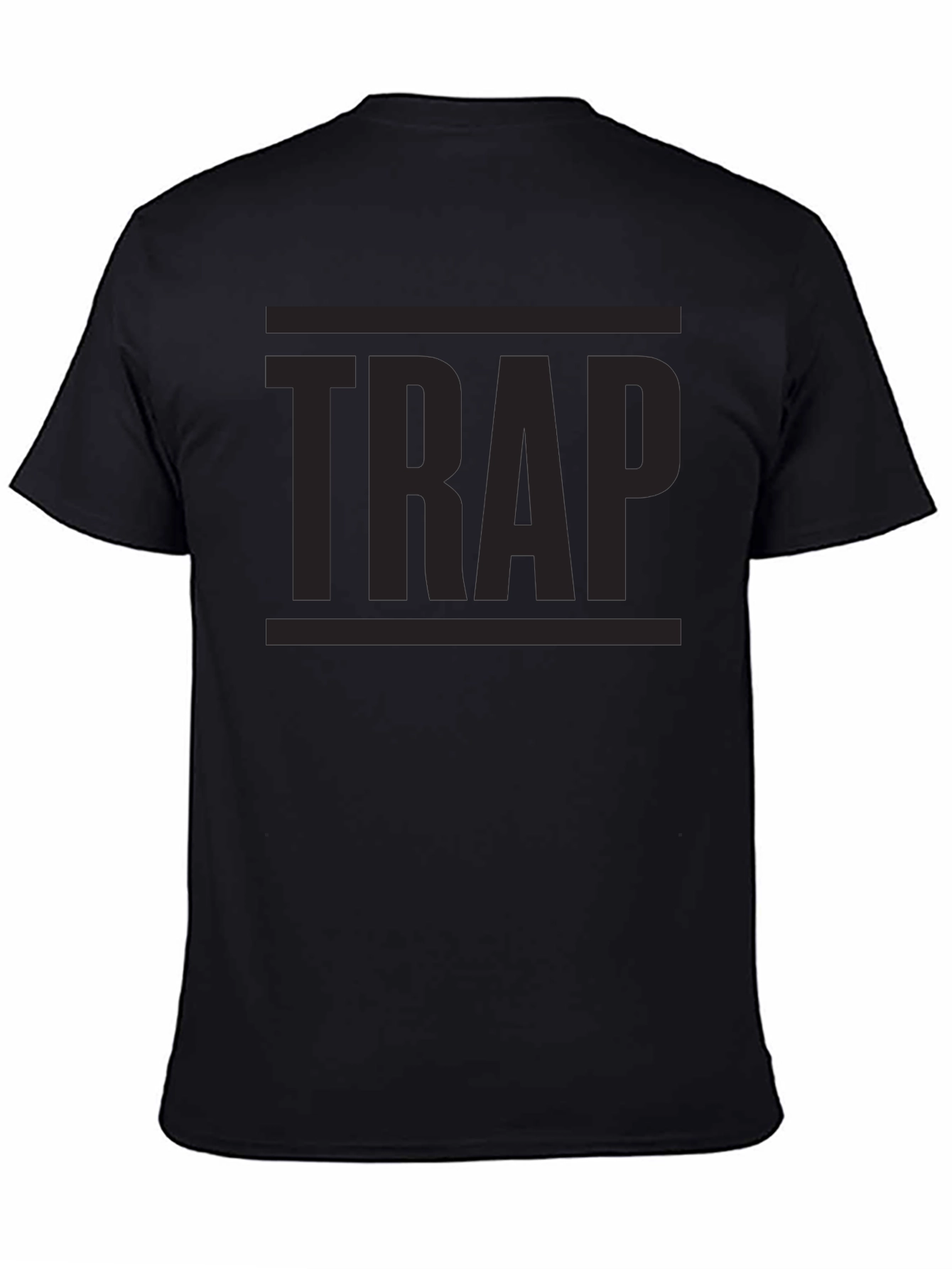 Black TRAP Graphic Tee - Urban Style Black T-Shirt view 4