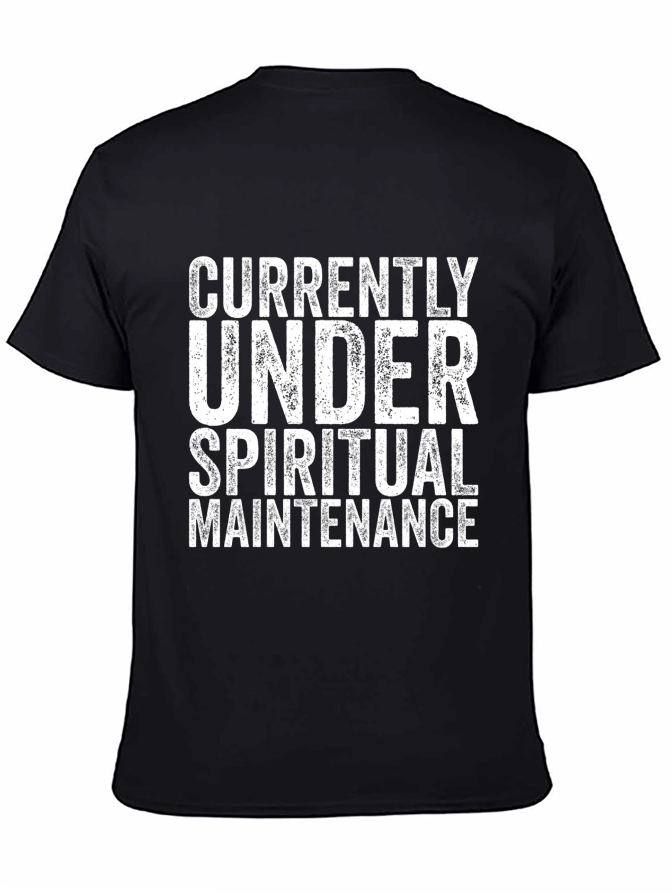 Black Spiritual Maintenance T-Shirt - Black Cotton Tee view 4