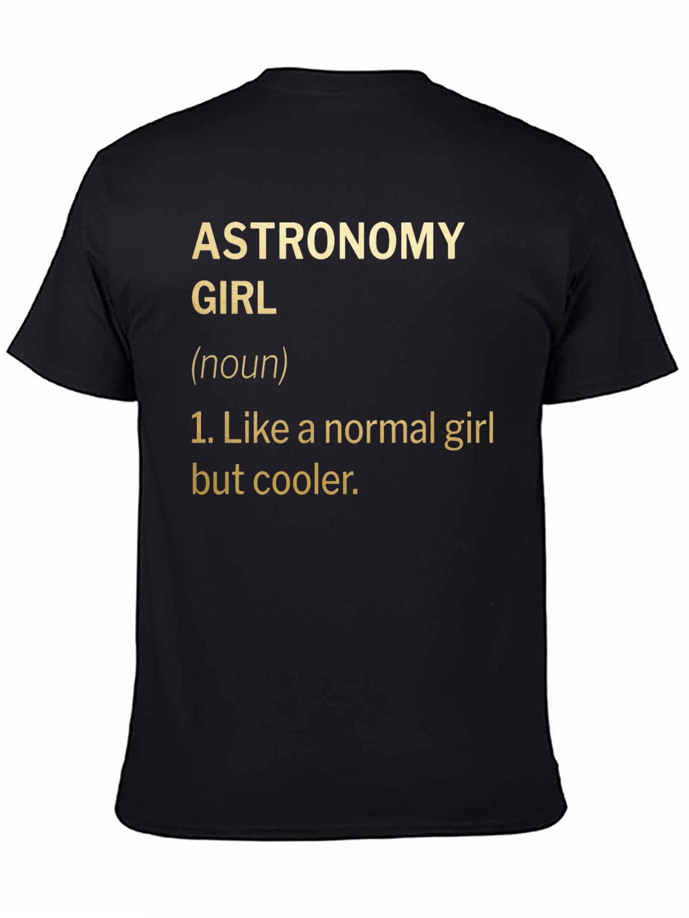 Black Astronomy Girl Black Cotton T-Shirt view 4