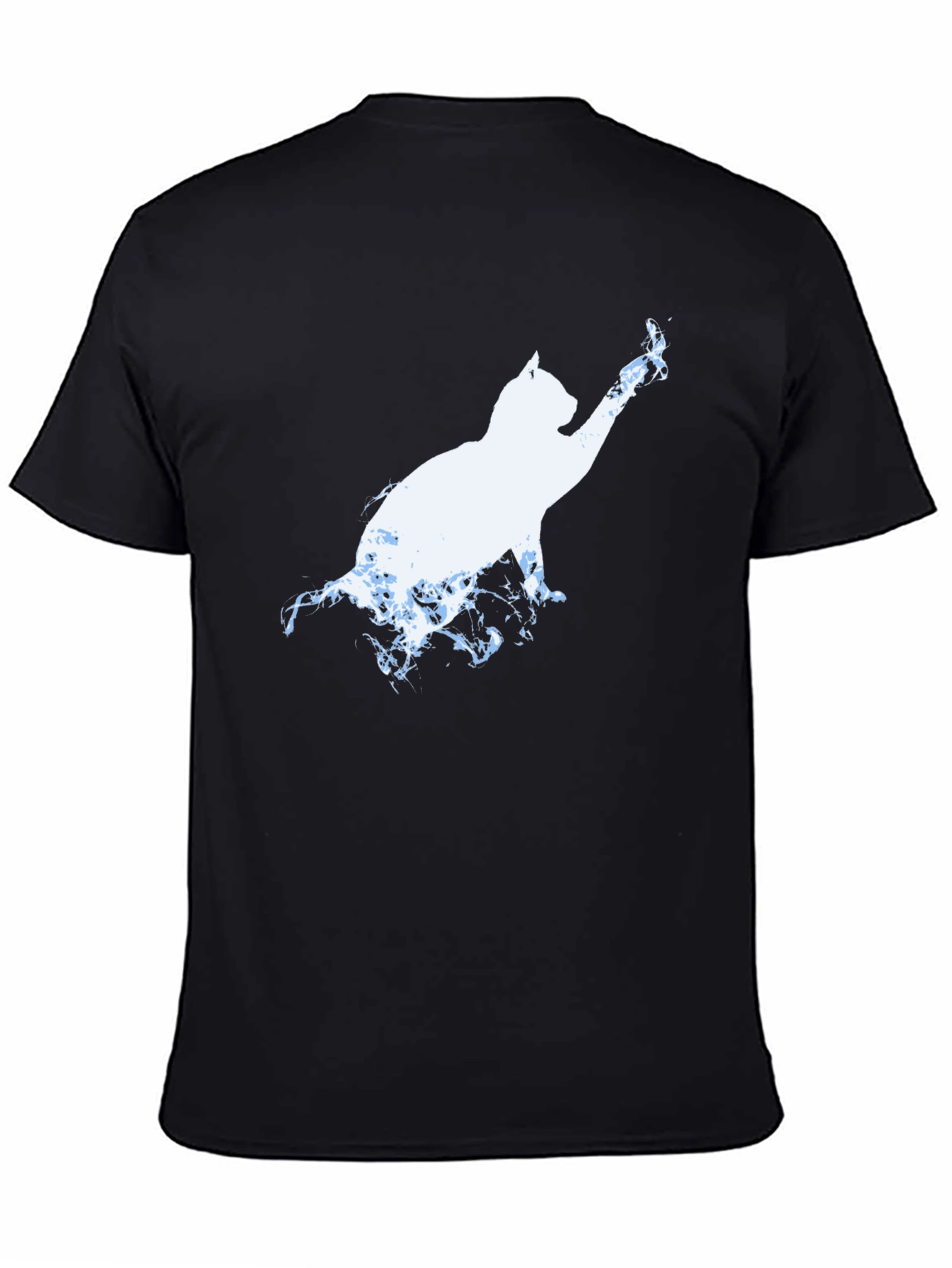 Black Cat Silhouette T-Shirt - Black Graphic Tee view 4