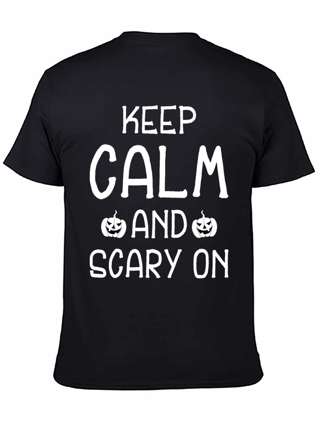 Black Keep Calm Scary On Halloween T-Shirt view 4