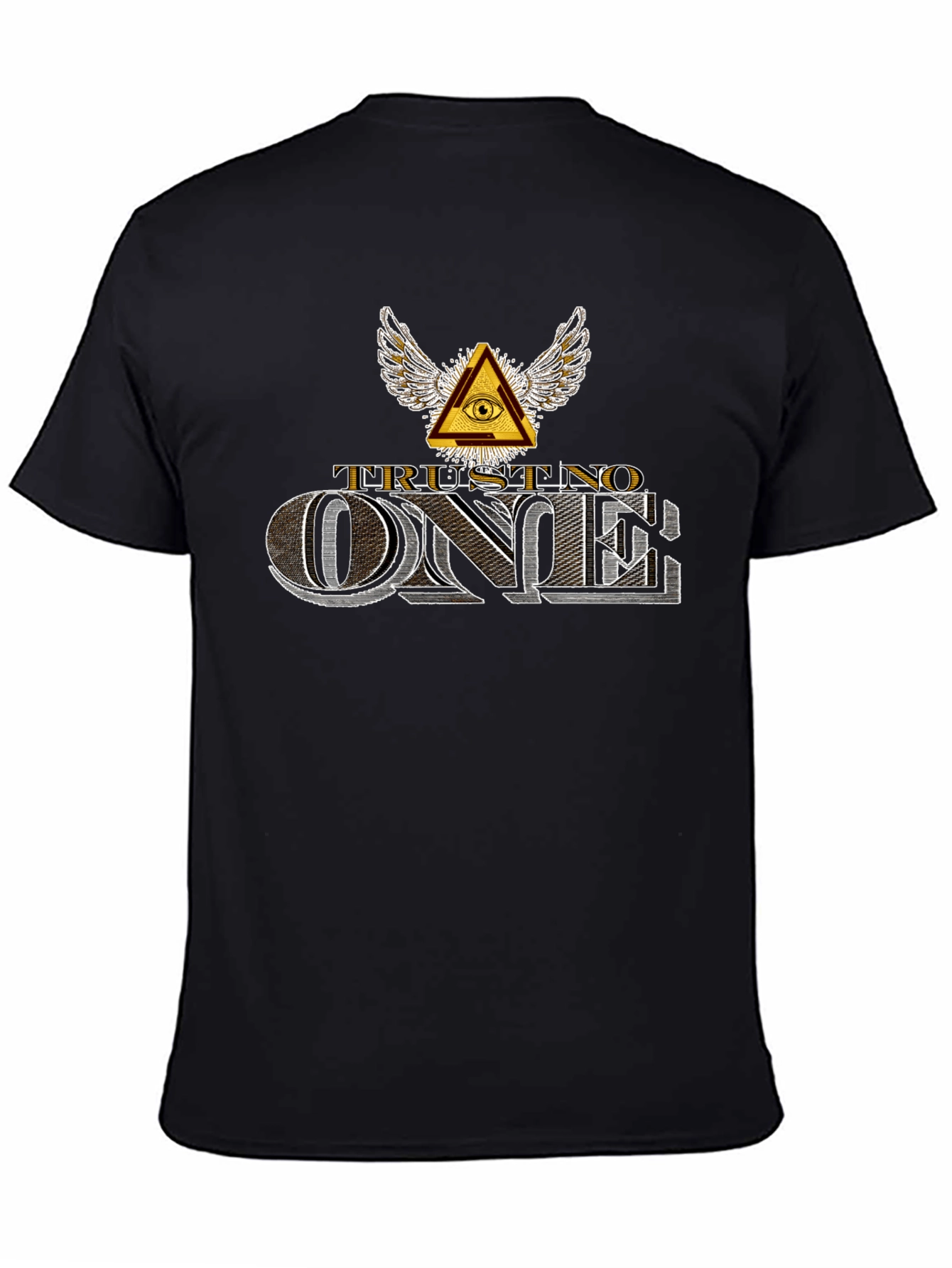 Black Trust No One Graphic T-Shirt view 4