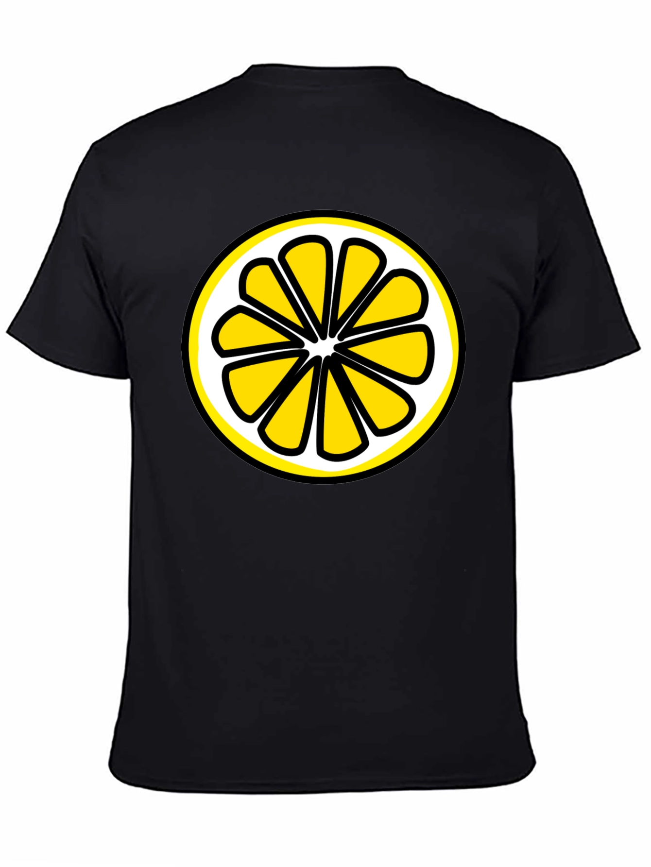 Black Lemon Slice Graphic T-Shirt - Black Cotton Tee view 4