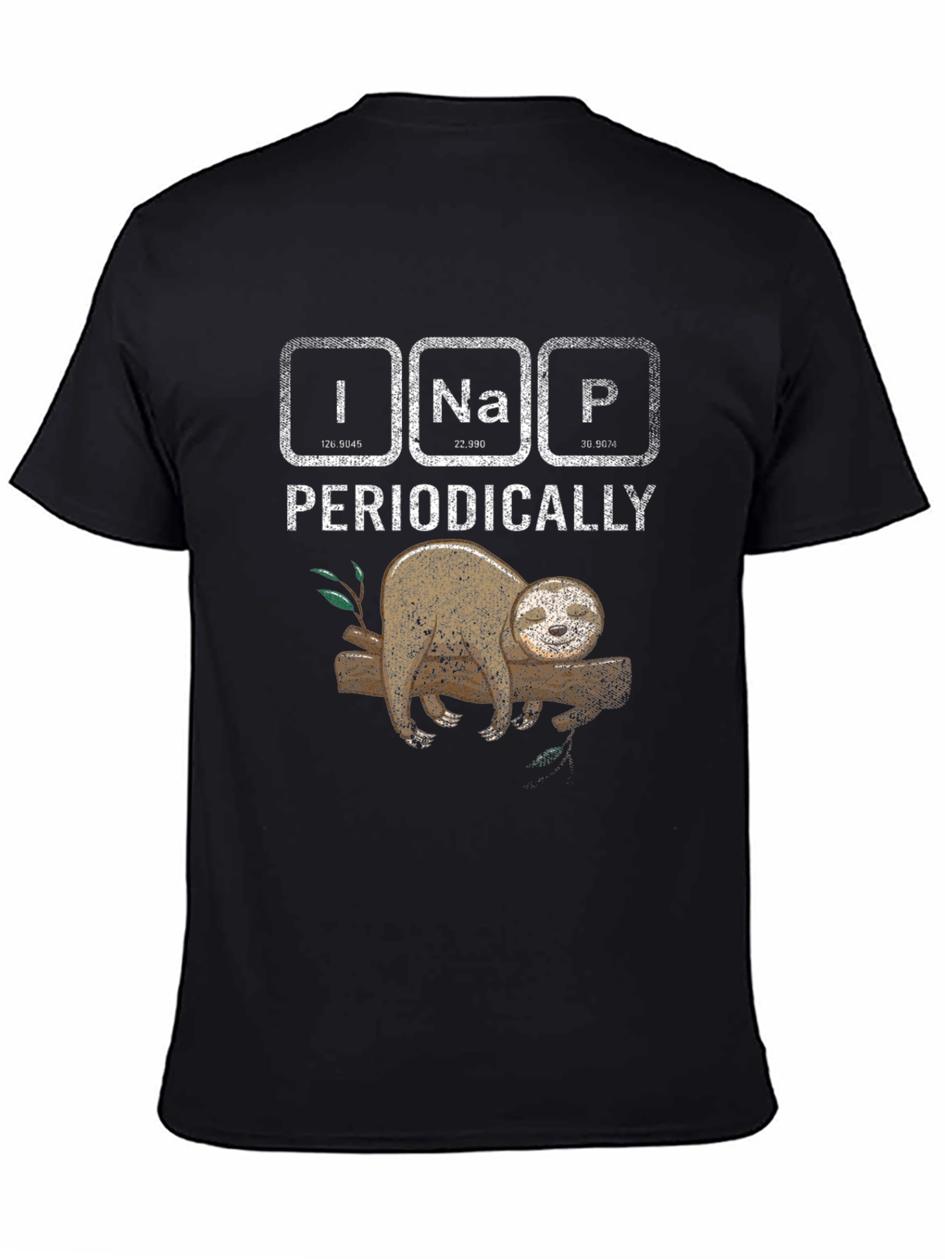 Black I Na P Periodically Sloth T-Shirt view 4