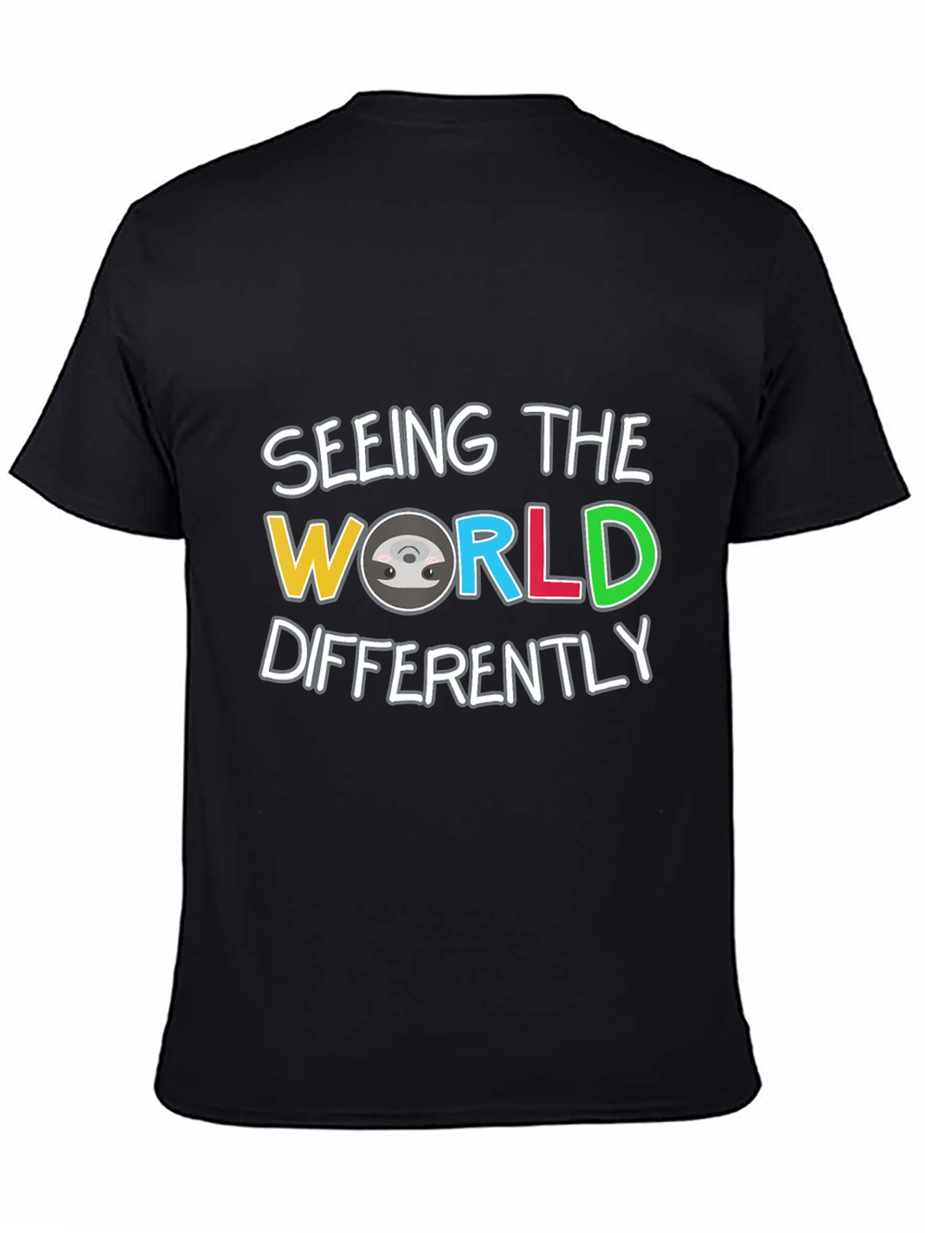 Black Seeing The World Differently T-Shirt view 4