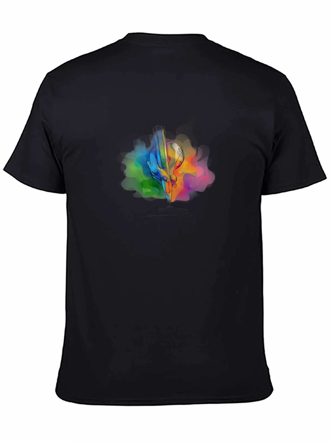 Colorful Guitar Graphic Tee - Men's Black T-Shirt - 4