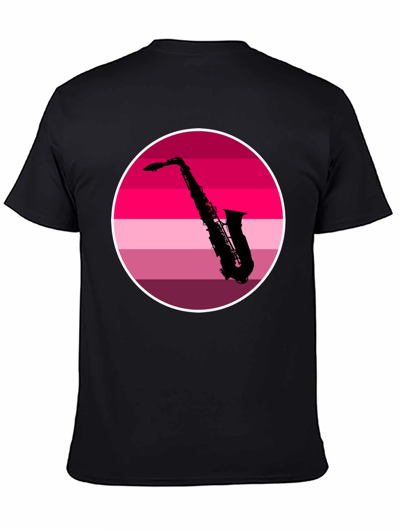 Black Saxophone Silhouette Tee - Retro Music Vibes view 4