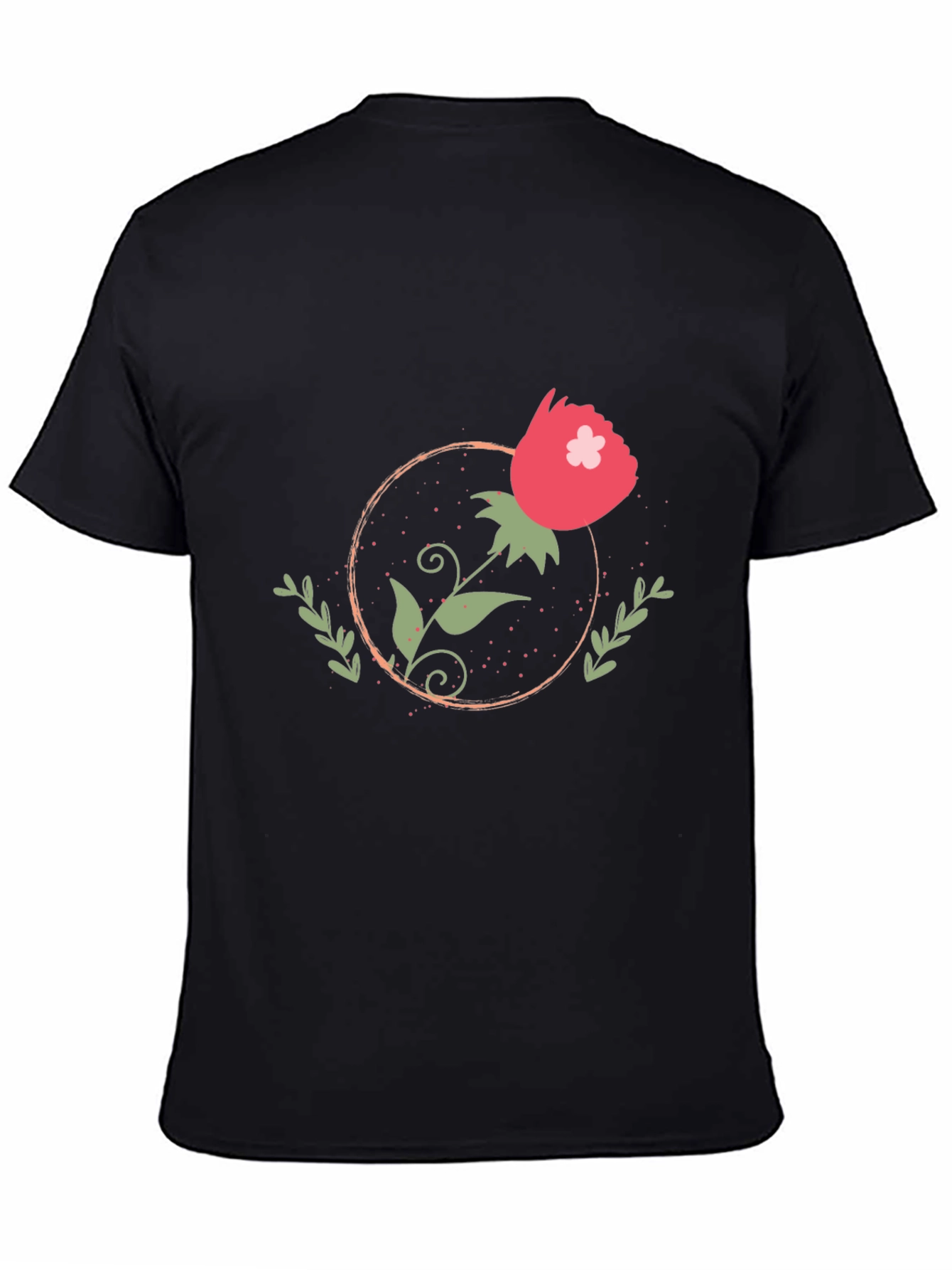Black Floral Graphic Tee - Stylish Casual Wear view 4