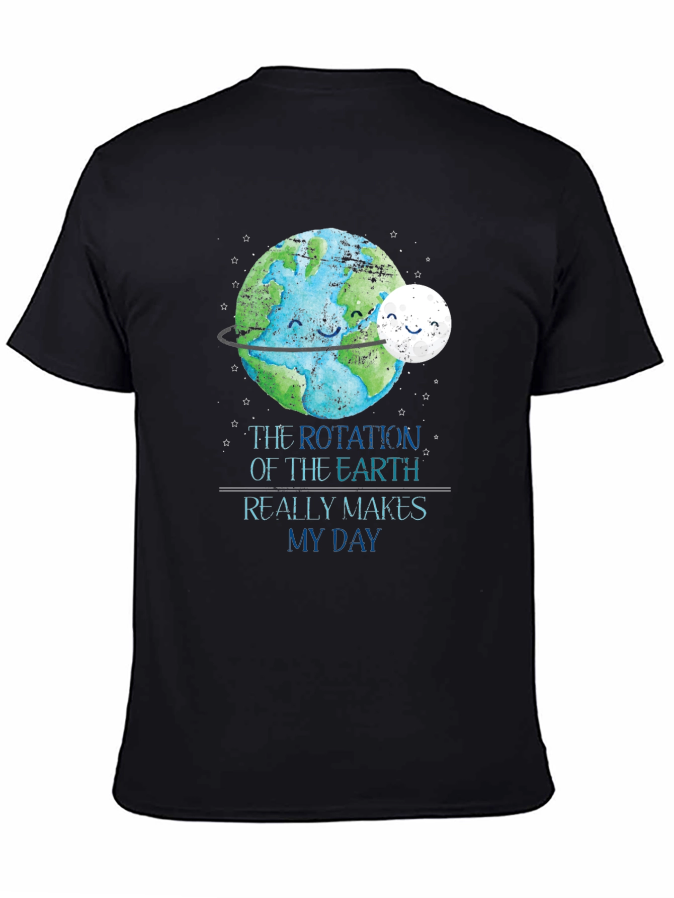 Black Earth Rotation Makes My Day Graphic Tee view 4