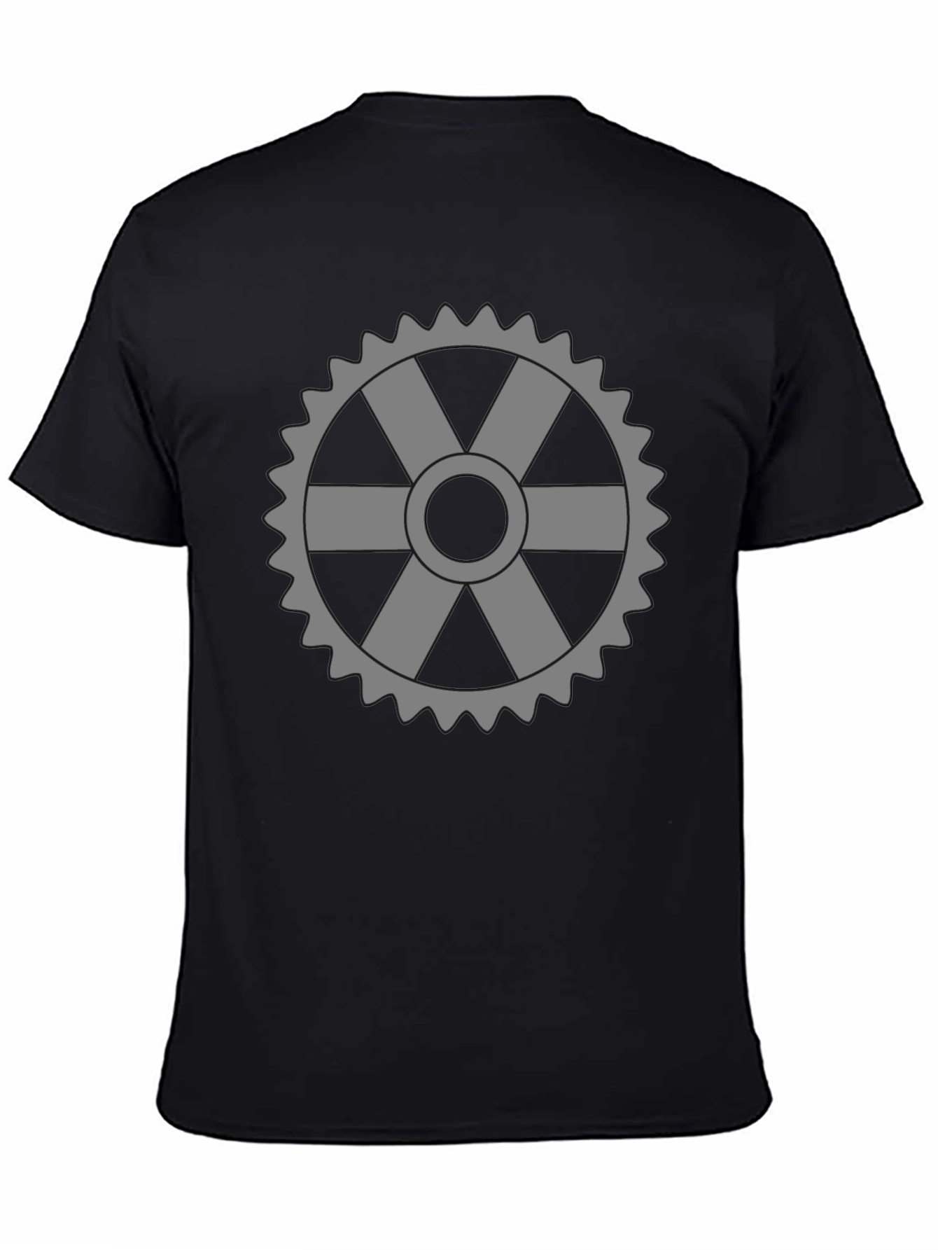 Black Cogwheel Graphic Tee - Cool & Comfortable view 4