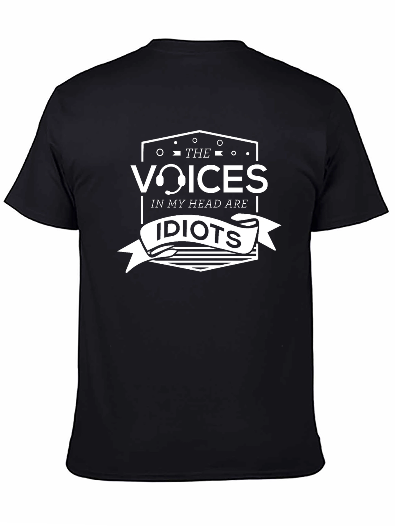Voices In My Head Are Idiots Black T-Shirt - 4