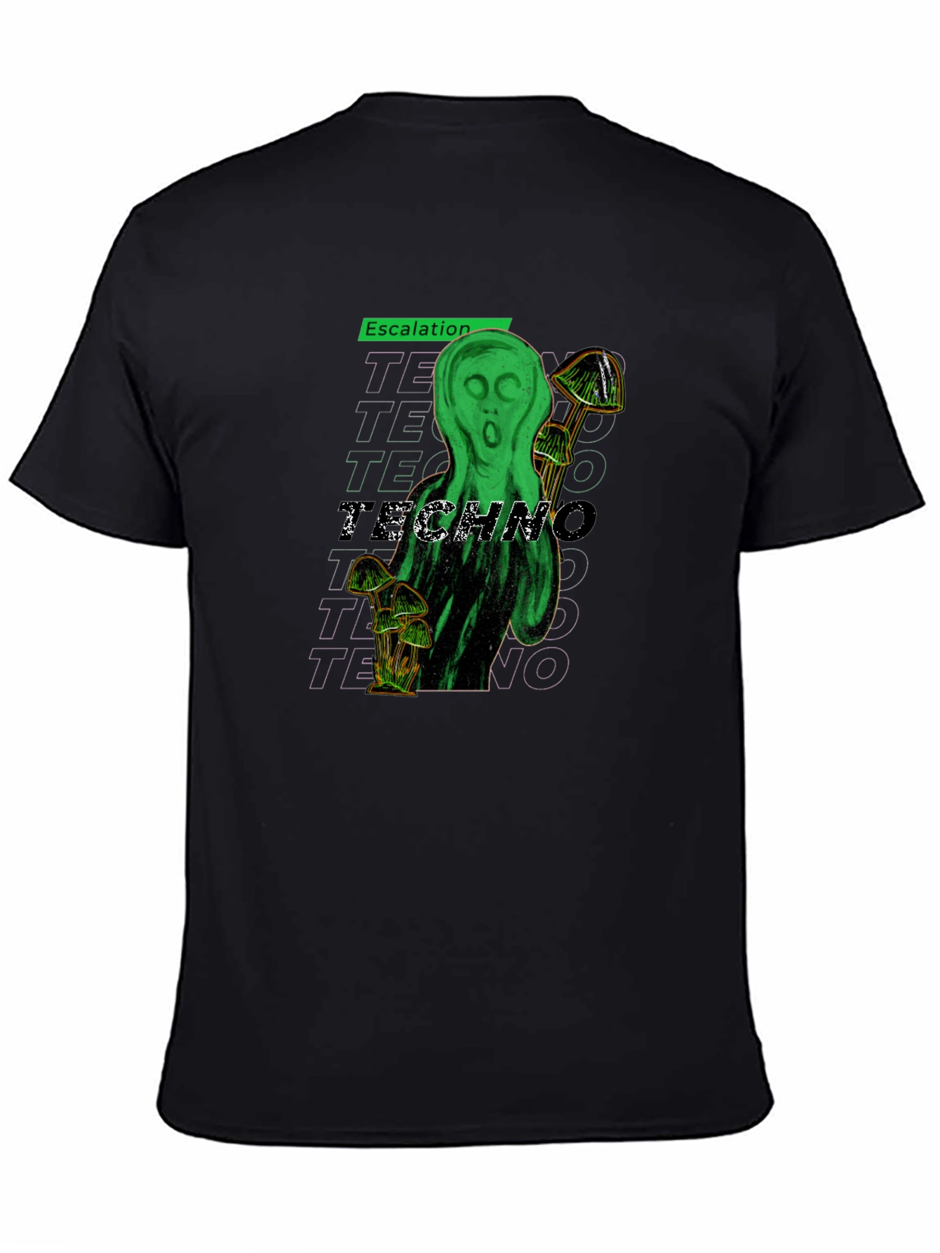 Black Escalation Techno Graphic T-Shirt view 4