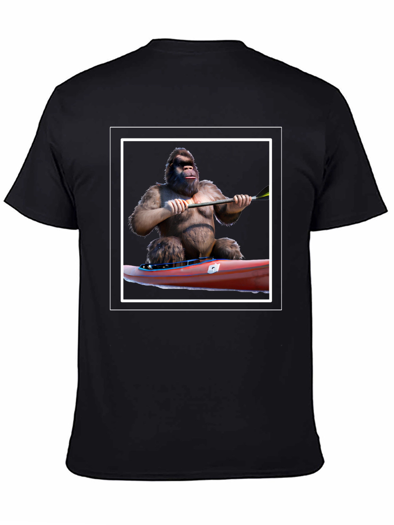Black Gorilla Kayaking Graphic Tee - Black T-Shirt view 4