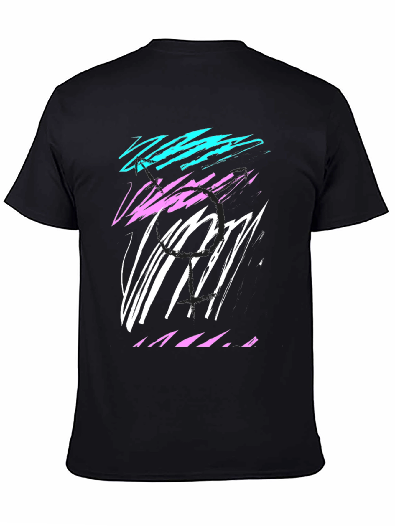 Black Abstract Graphic Tee - Stylish Casual Wear view 4