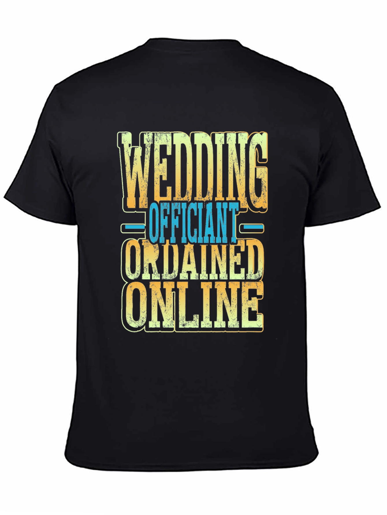 Black Wedding Officiant Ordained Online T-Shirt view 4