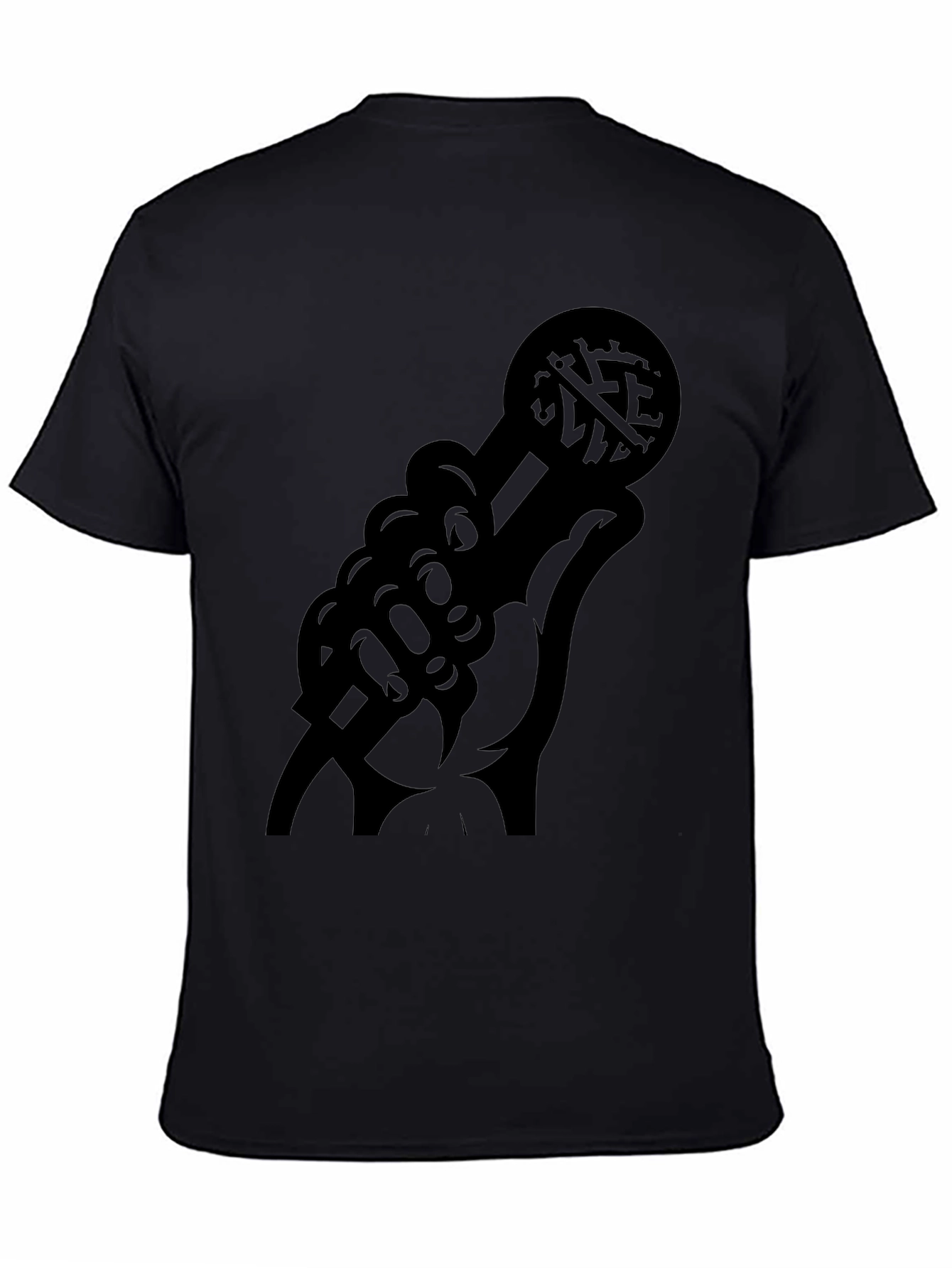 Black Graphic Microphone Hand T-Shirt - Black view 4