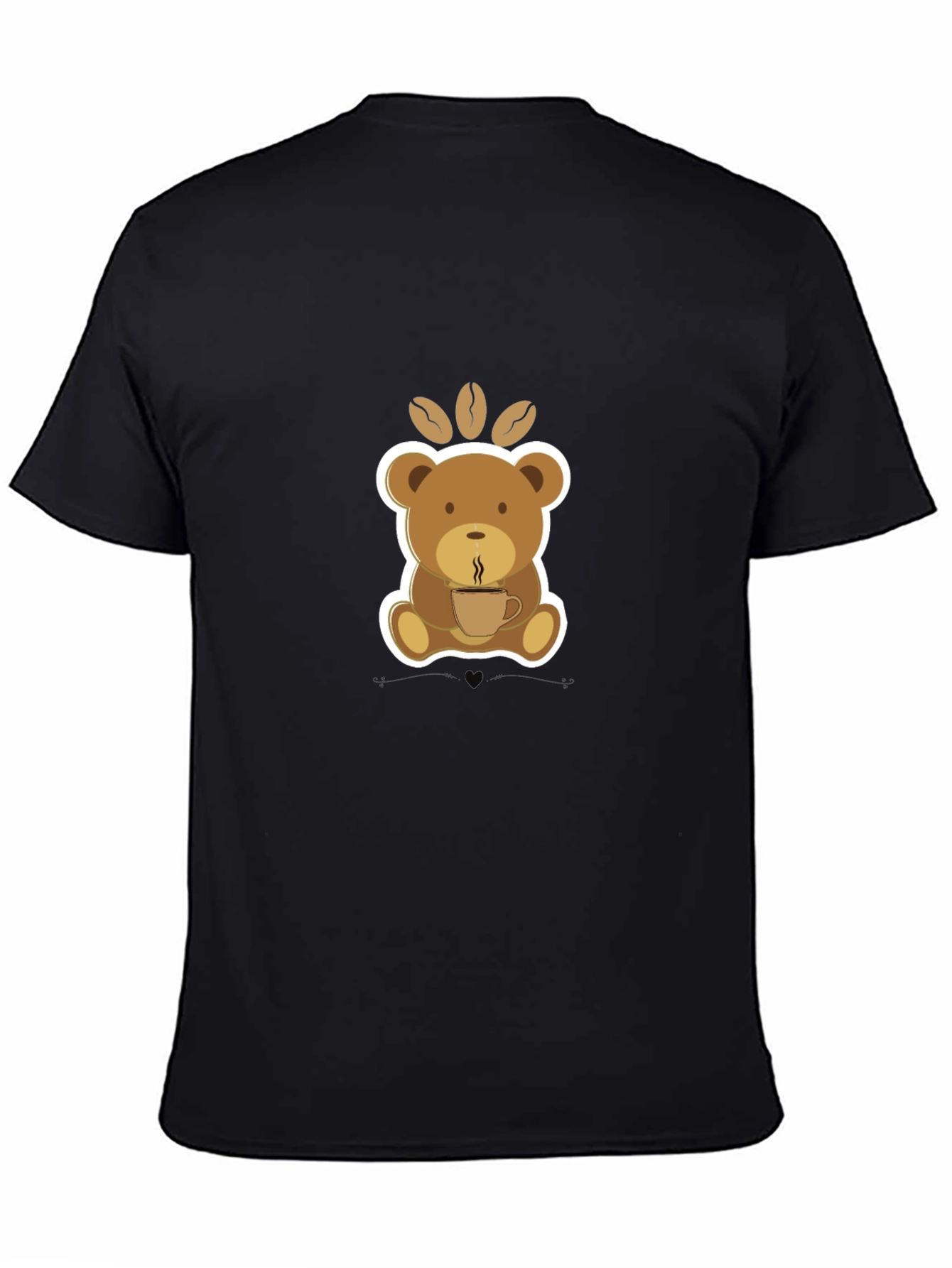Black Coffee Bear Graphic Tee - Cute Cartoon T-Shirt view 4