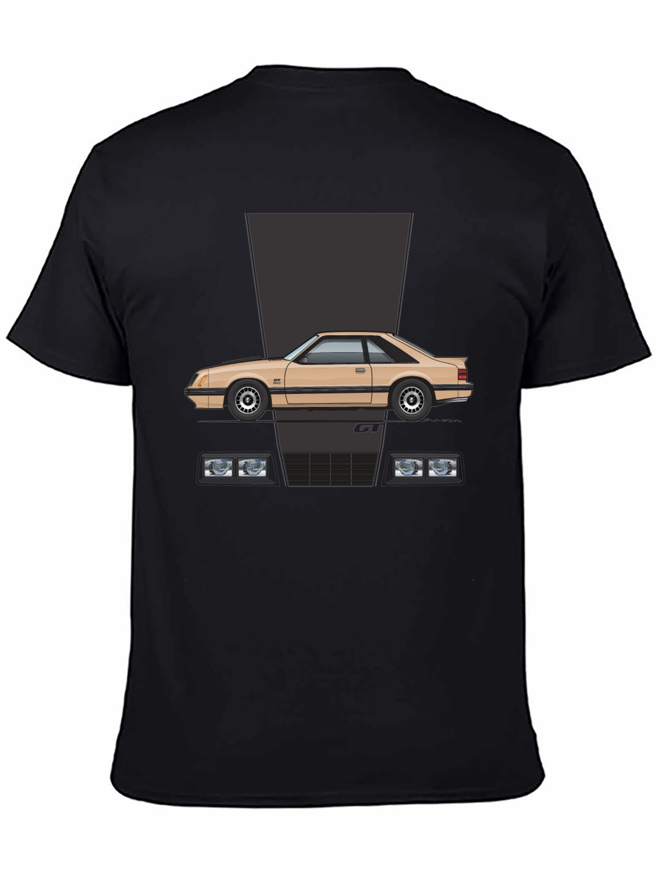 Black Retro 80s Car Graphic Tee - Classic Cool view 4