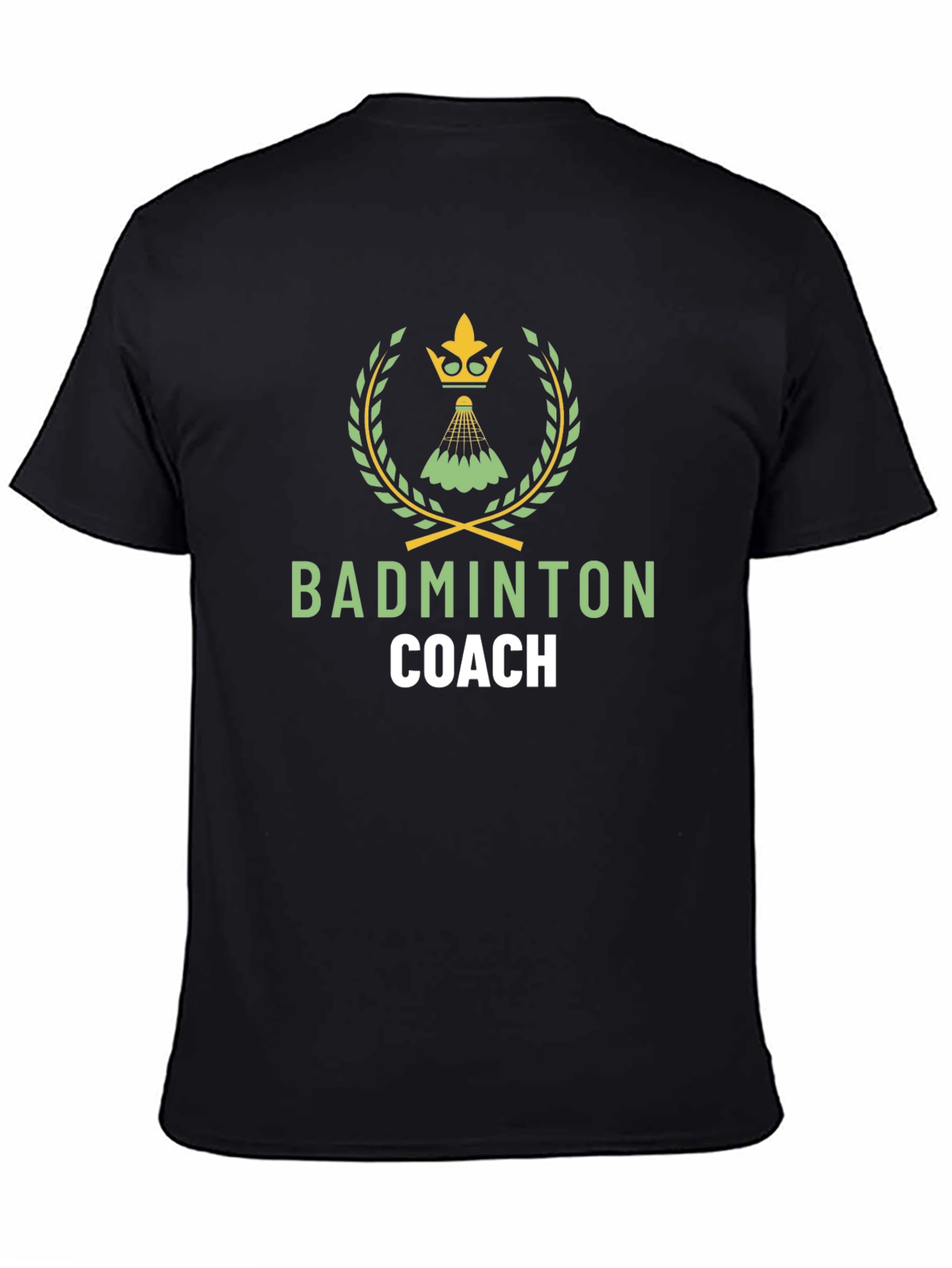 Black Badminton Coach Graphic Tee - Stylish Sport T-Shirt view 4