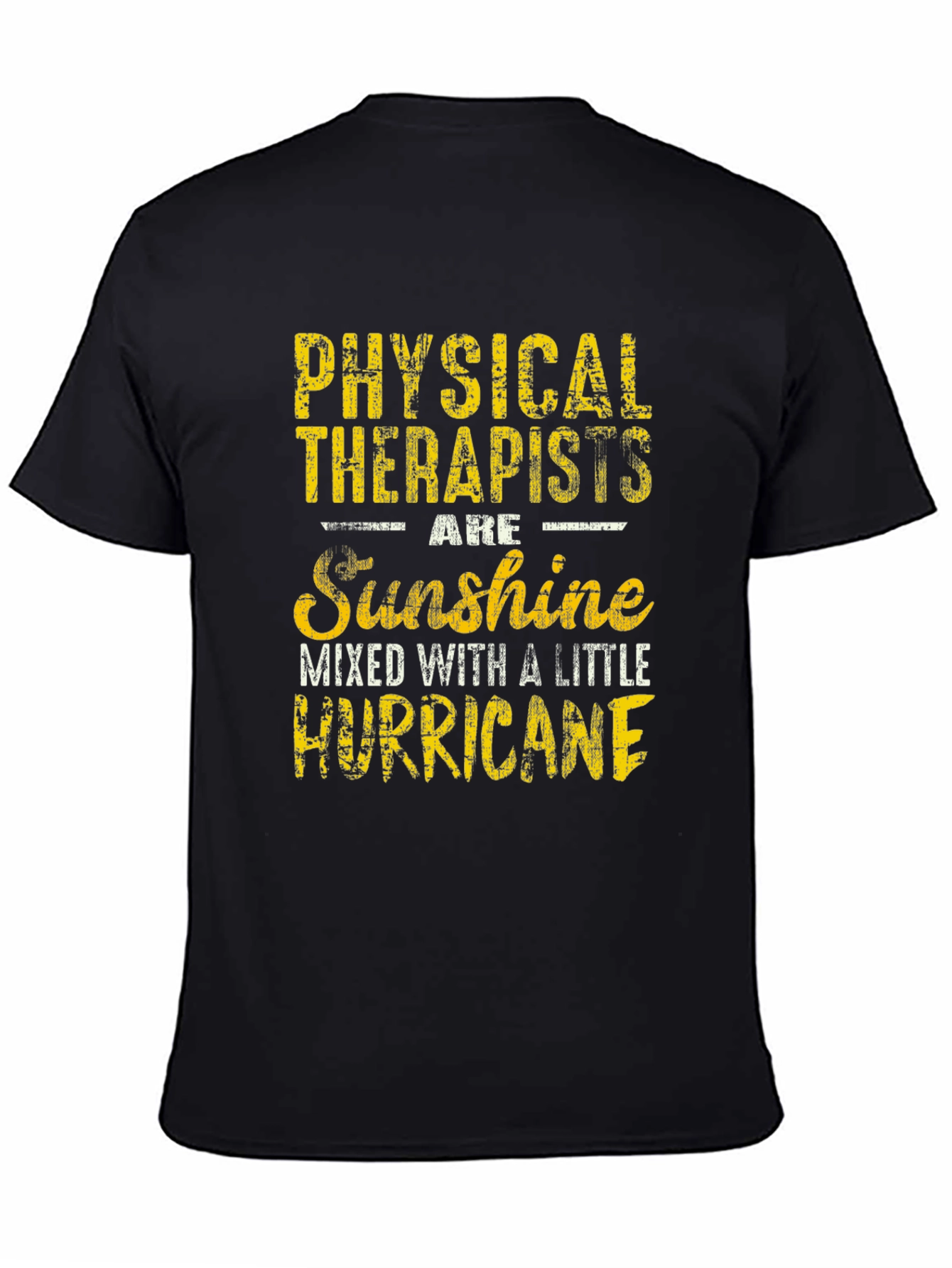Black Physical Therapist Sunshine Hurricane Graphic T-Shirt view 4