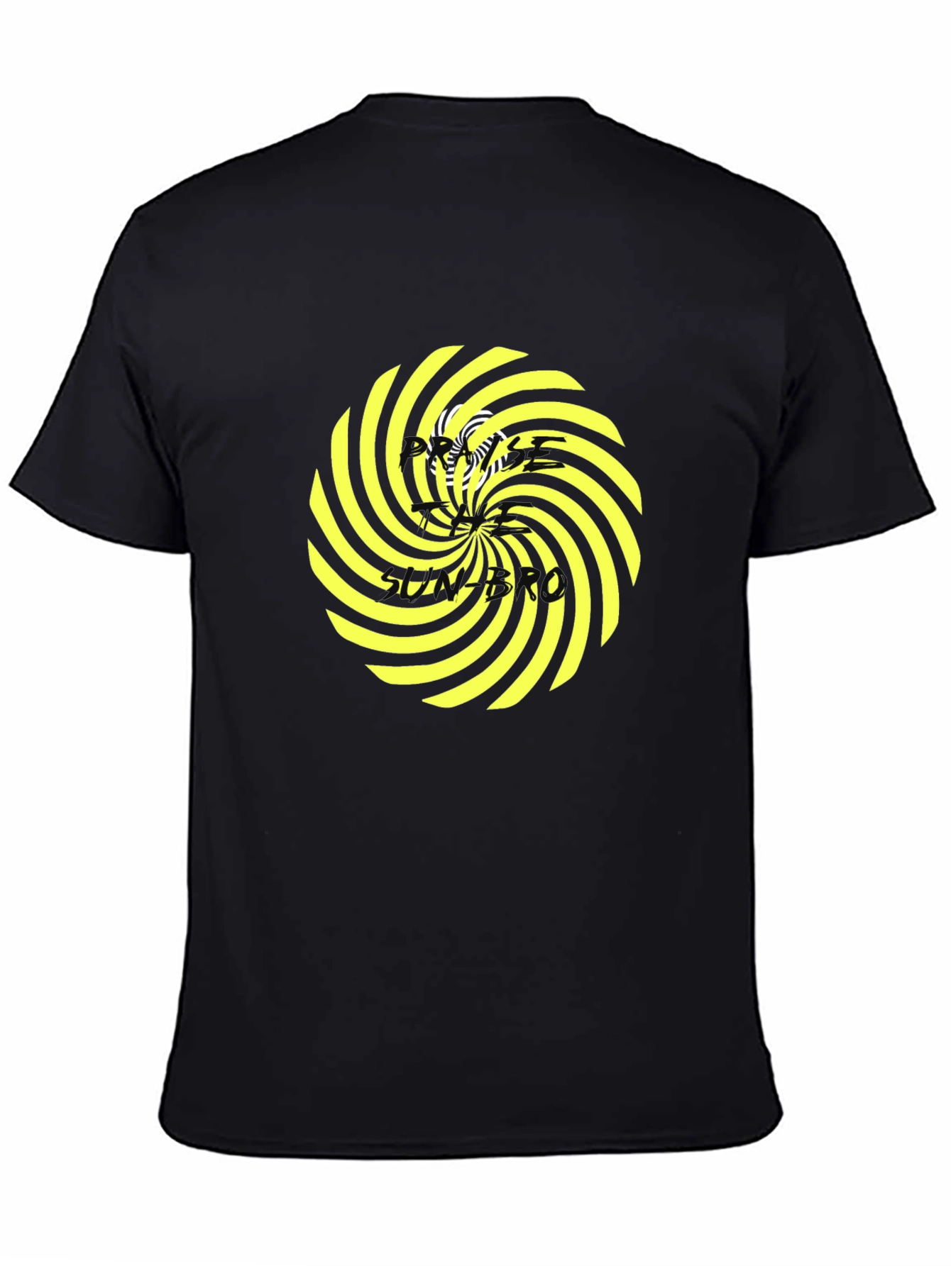 Black Hypnotic Swirl Graphic Tee - Black Cotton Comfort view 4