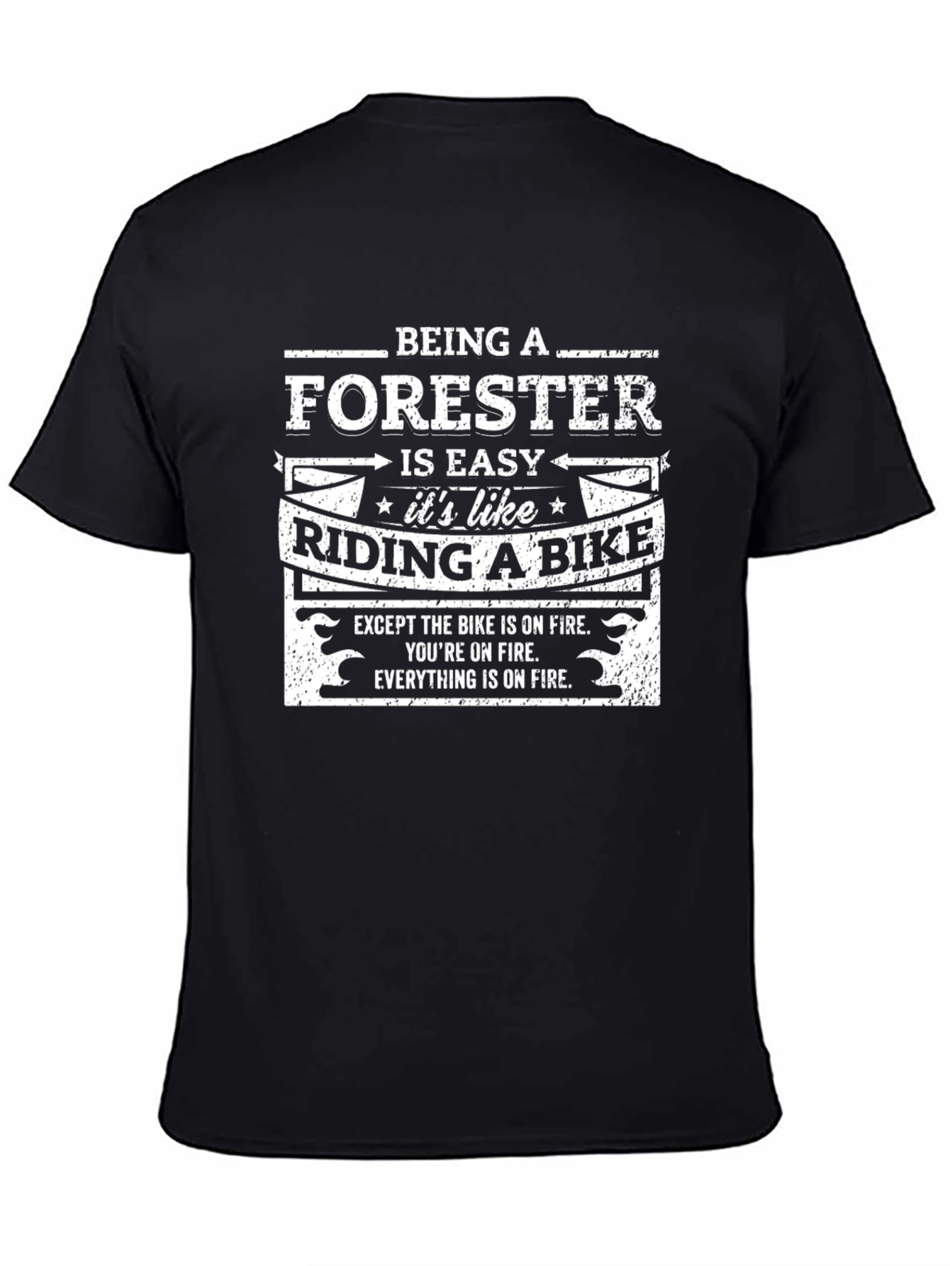 Black Forester T-Shirt: Riding a Bike on Fire view 4